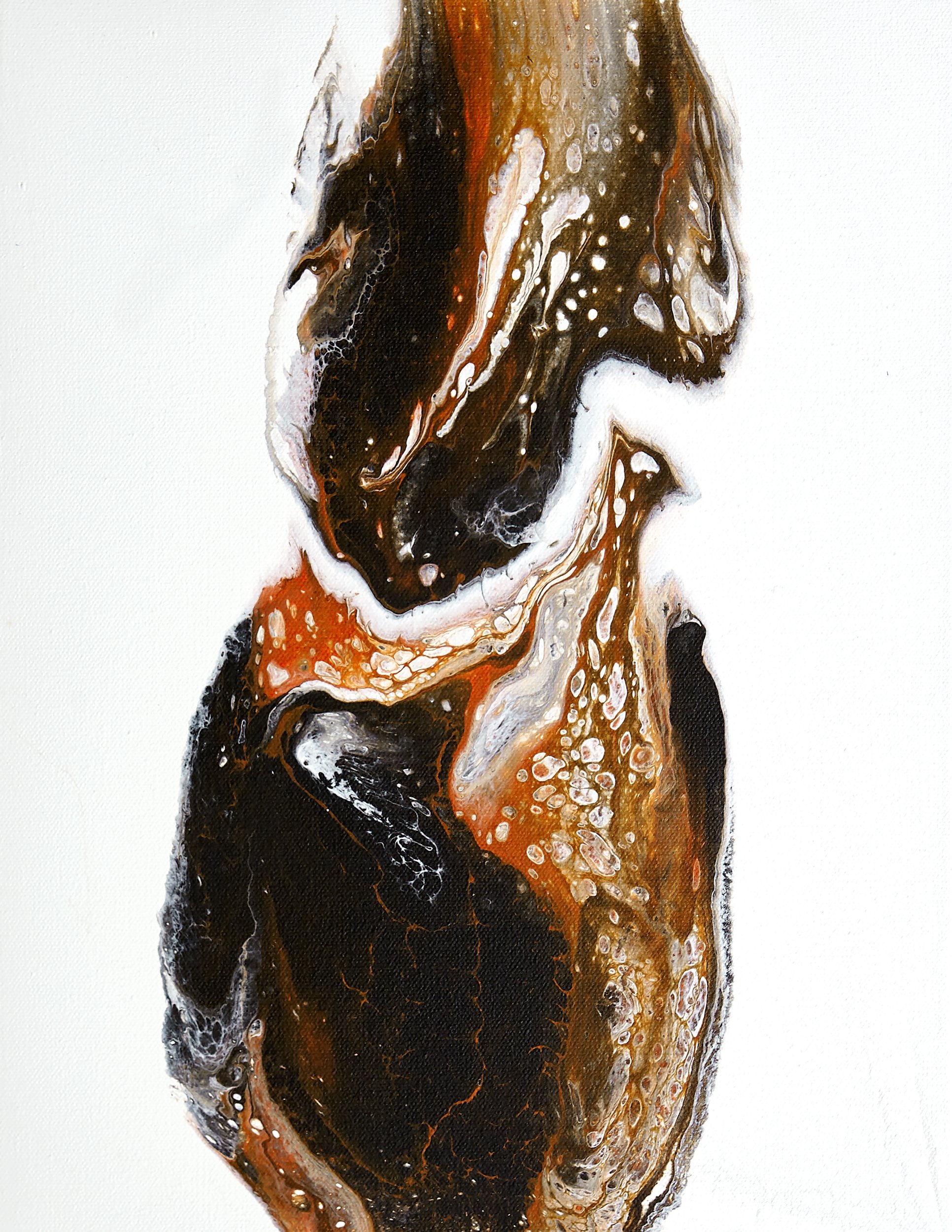 Original modern abstract painting with bold brushstrokes and textures, ideal for contemporary interior decor.