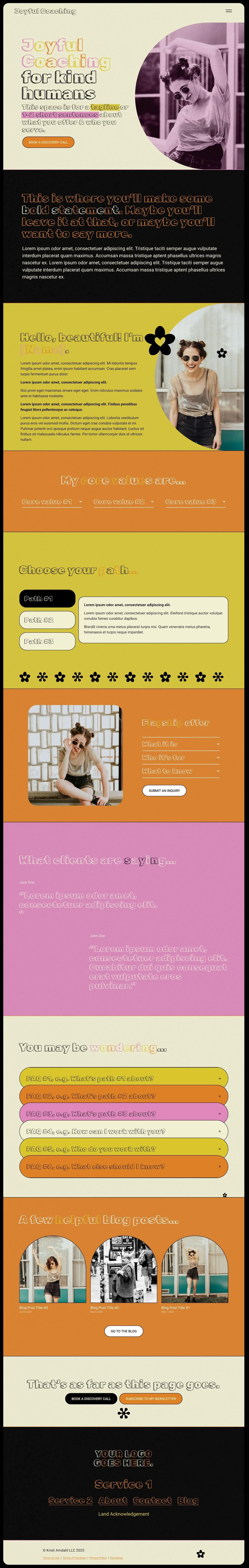 Joyful coaching website design for coaches and healers