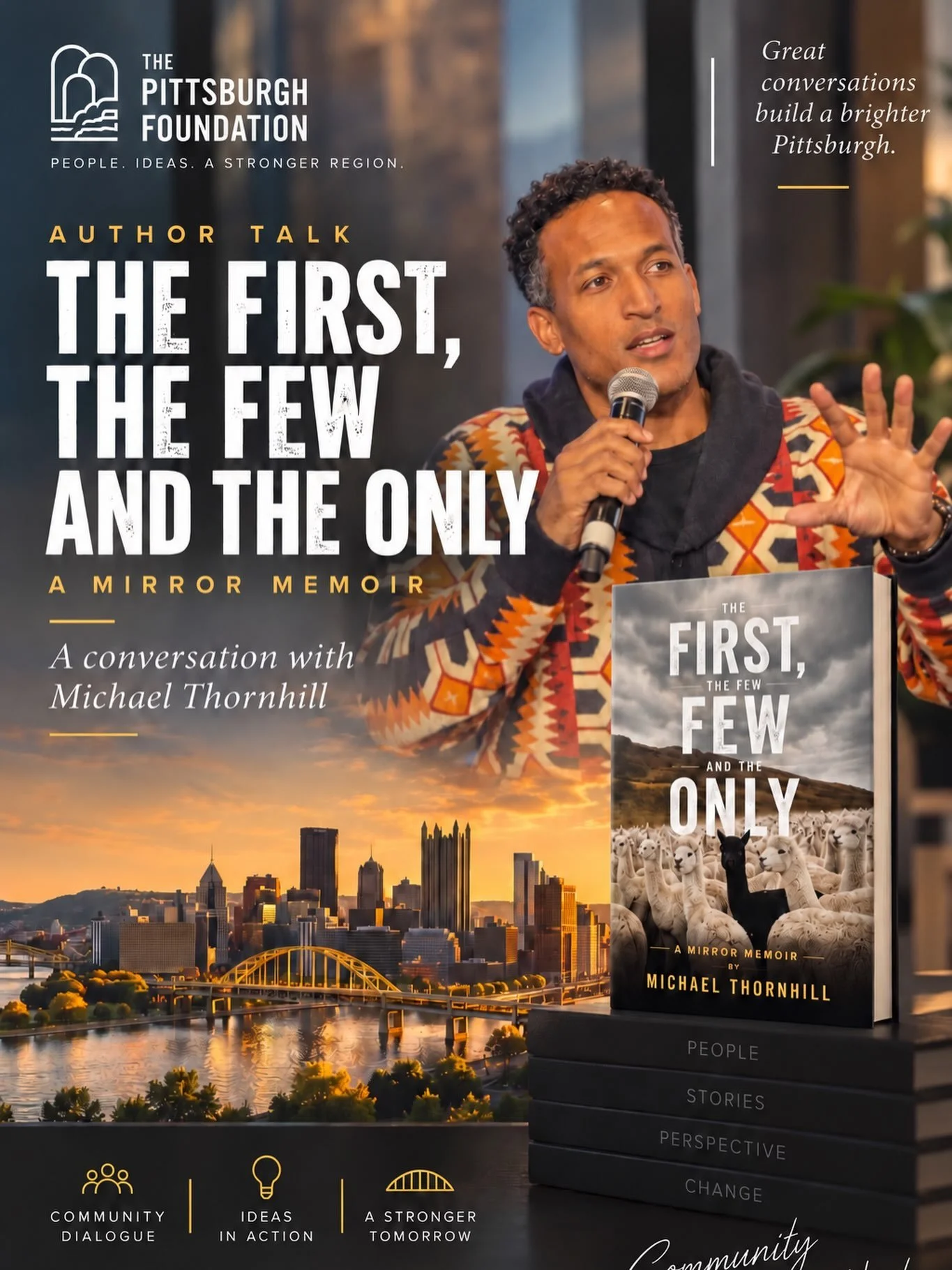 Excited to announce that I&rsquo;ll be speaking at @the_pittsburgh_foundation in October.  Super excited to continue the conversation we started last year.

#thefirstthefewandtheonly #pghcreative #michaelthornhill #pittsburghartist #pghartist