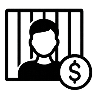 Silhouette of a person with a dollar sign next to them, indicating financial or monetary concepts.
