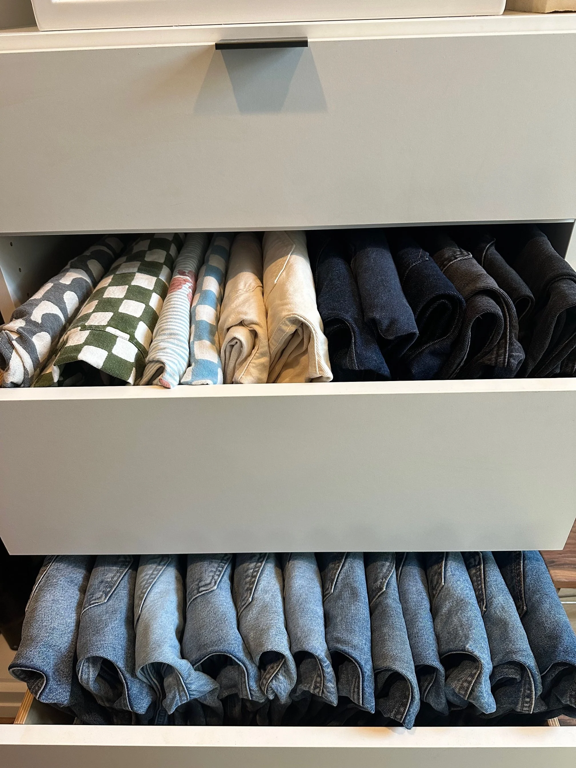 Closet drawer organization