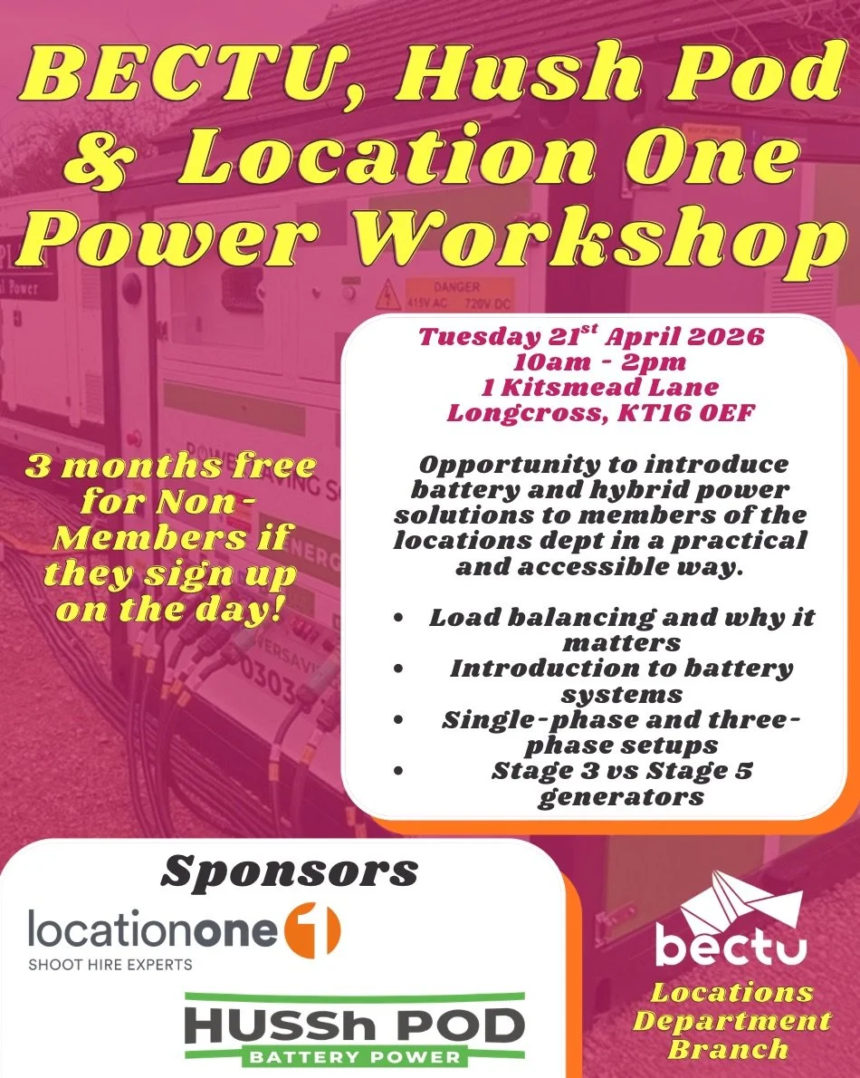 Do you want to expand your knowledge of hybrid power and batteries and get a better understanding of how this technology can be used on location? 

Our Sustainability Reps have been working in partnership with LocationOne and HUSSH Pod to put togethe