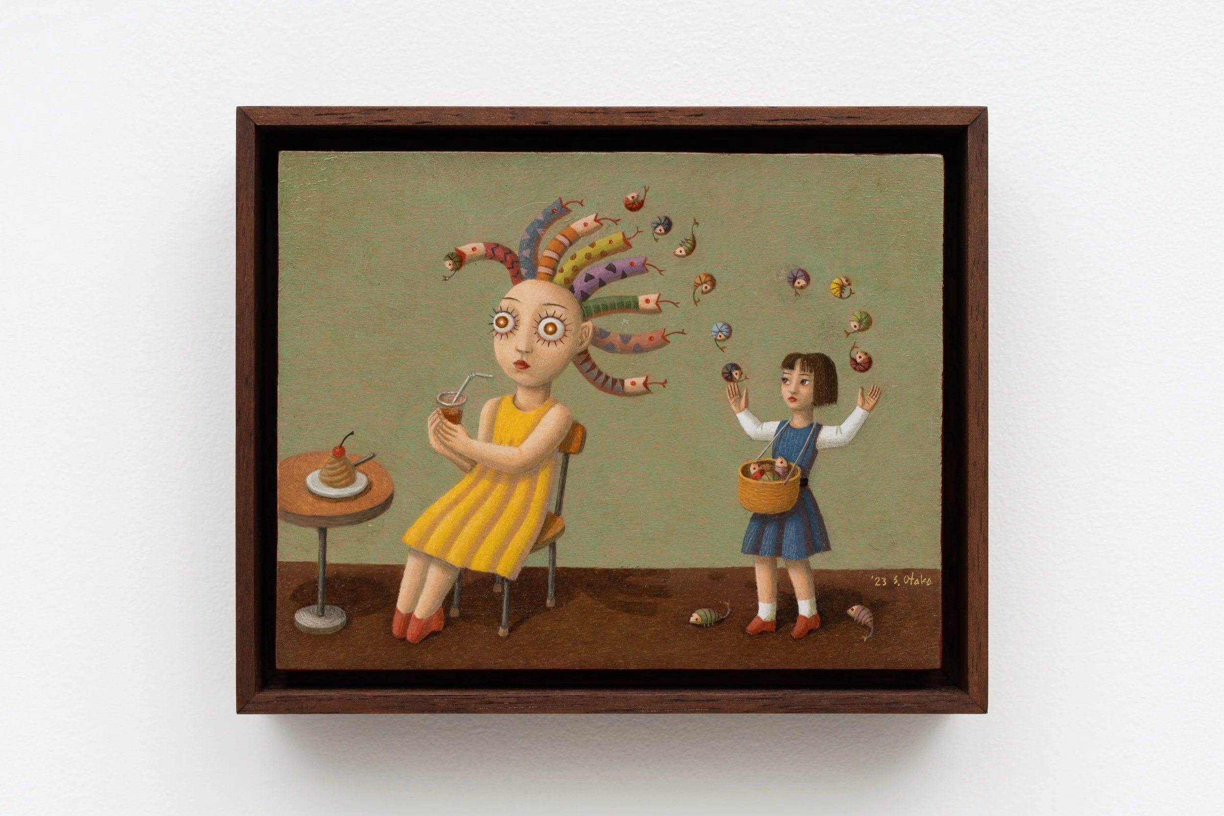Feeding
2023
Tempera and oil on board
17.9 × 13.9 cm