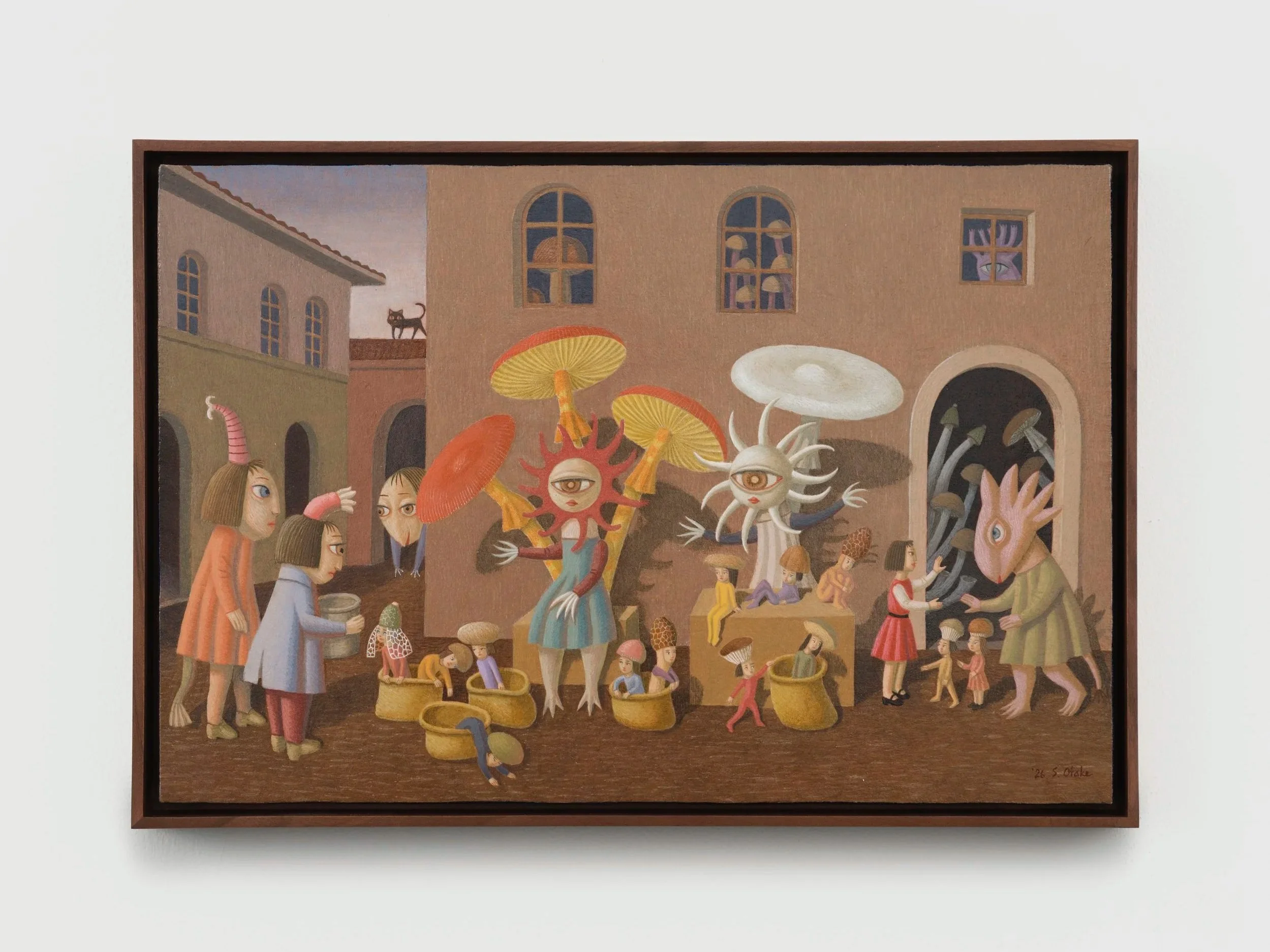The Mushroom Shop
2026
Tempera and oil on board
27.3 x 40.9 cm