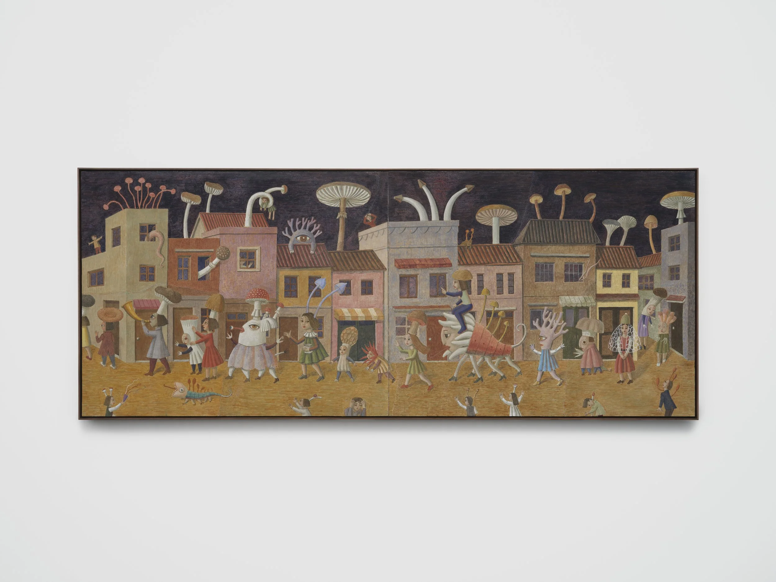 Night Parade of One Hundred Fungi
2026
Strappo fresco mounted on board
74.7 x 184 cm