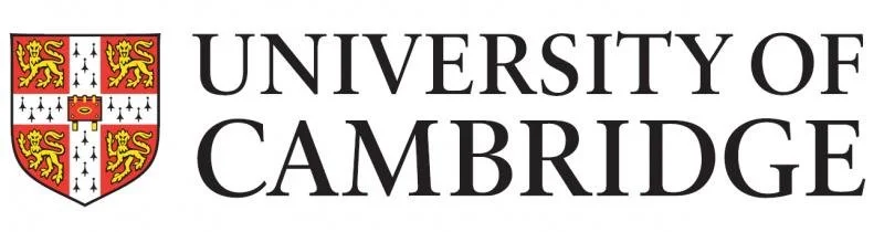 The logo of the University of Cambridge, featuring a shield with a red and gold lion, a silver cross, and black fleurs-de-lis, alongside the text 'University of Cambridge' in black.