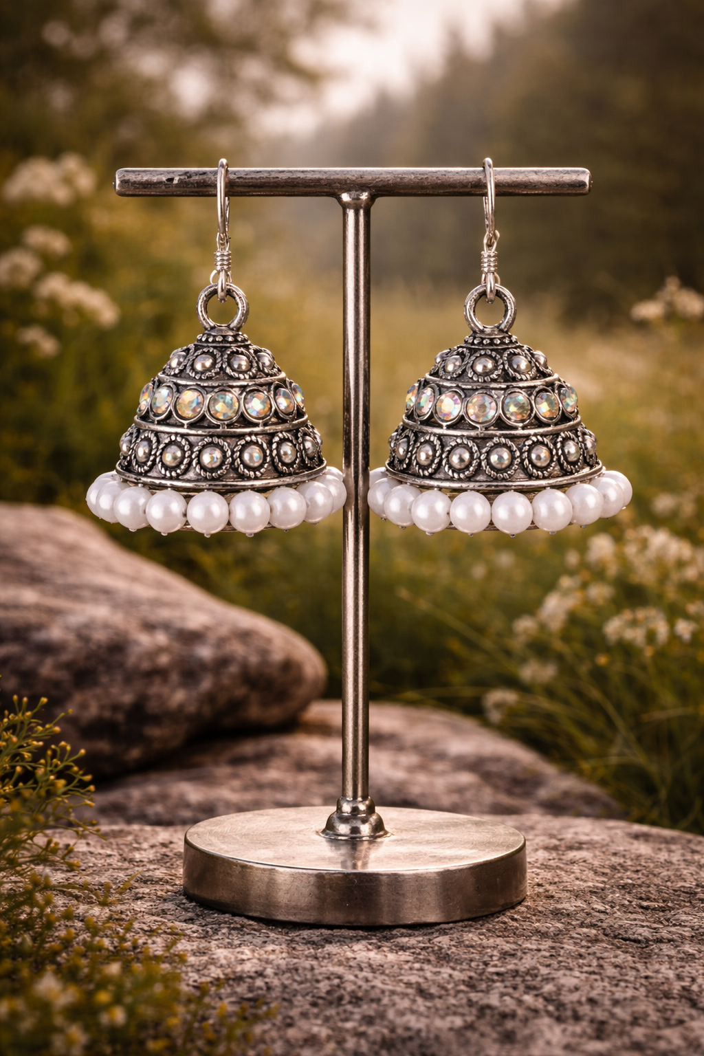 White & Silver Bell Earrings.png
