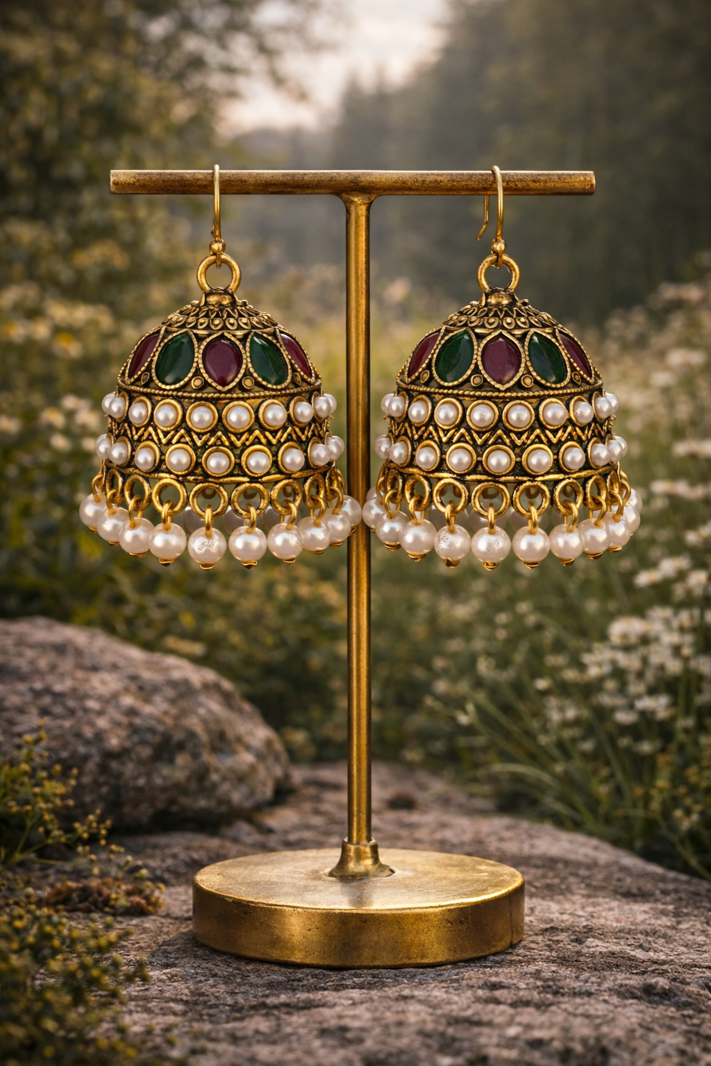 White & Gold Bell Earrings.png
