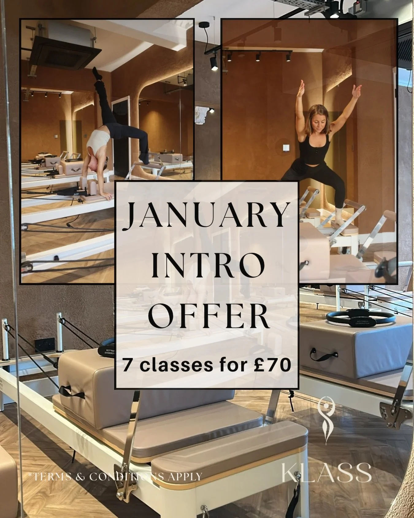 Celebrating the New Year with an Exclusive Intro Offer for January only ✨

7 classes for &pound;70* 

*This is a 1 week unlimited pass 
Available at the checkout now 

Move with intention, Move with KLASS 🤎

#surreypilates #surrey #surreyreformer #r