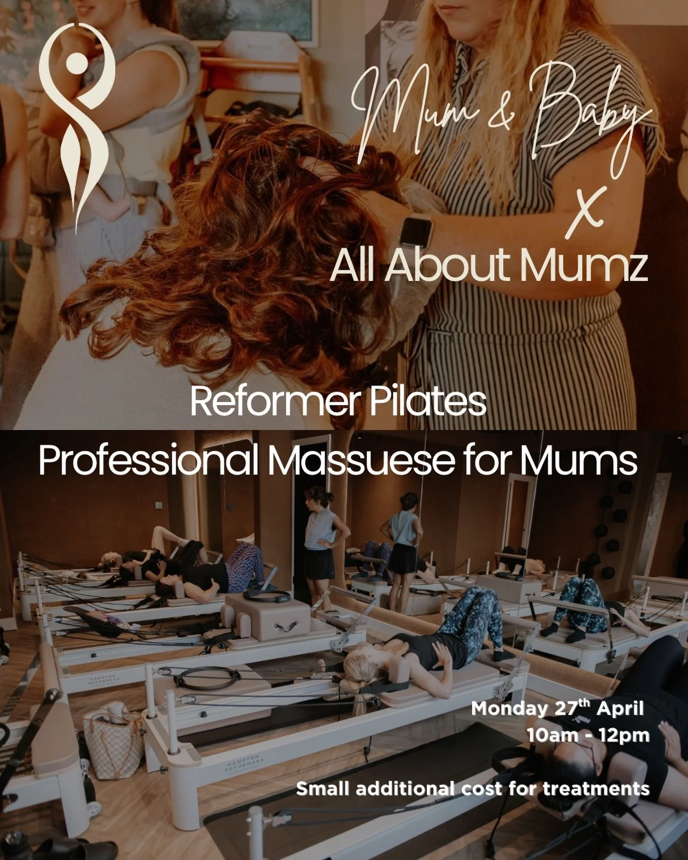 ✨ SPECIAL EVENT ✨ 

Join us for a Mum &amp; Baby Reformer Pilates session with a little extra you time 🤎

We&rsquo;re so excited to be welcoming All About Mumz, a professional masseuse, who will be offering relaxing treatments at a very special rate