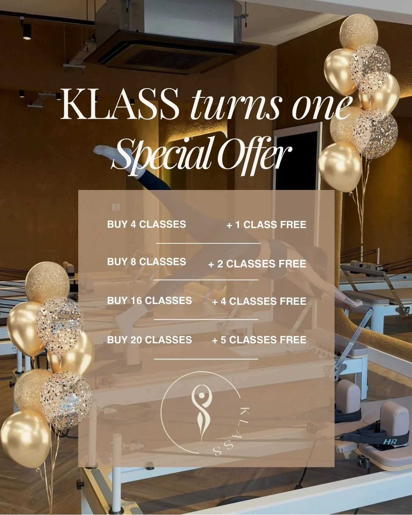 To celebrate our 1st Birthday we are giving 25% extra classes to anyone who purchases a class pack 🤩

Simply purchase your pack as normal, and the additional credits will be added to your account within 24 hours ✨

Move with intention, move with KLA