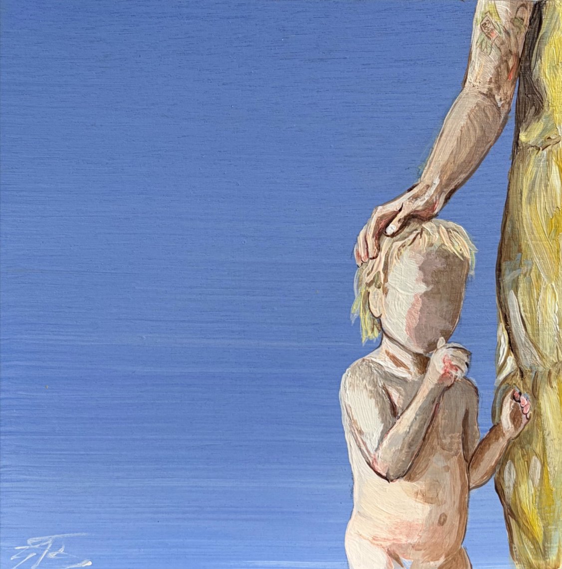 Madonna and Child, 4x4 in., acrylic on wood panel, NFS