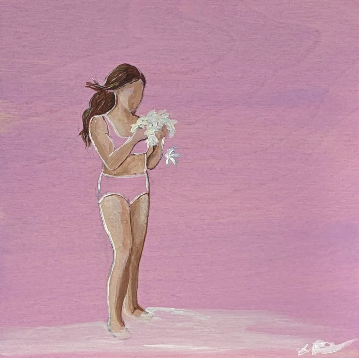 Katie, 6x6 in., acrylic on wood panel, NFS, prints coming soon