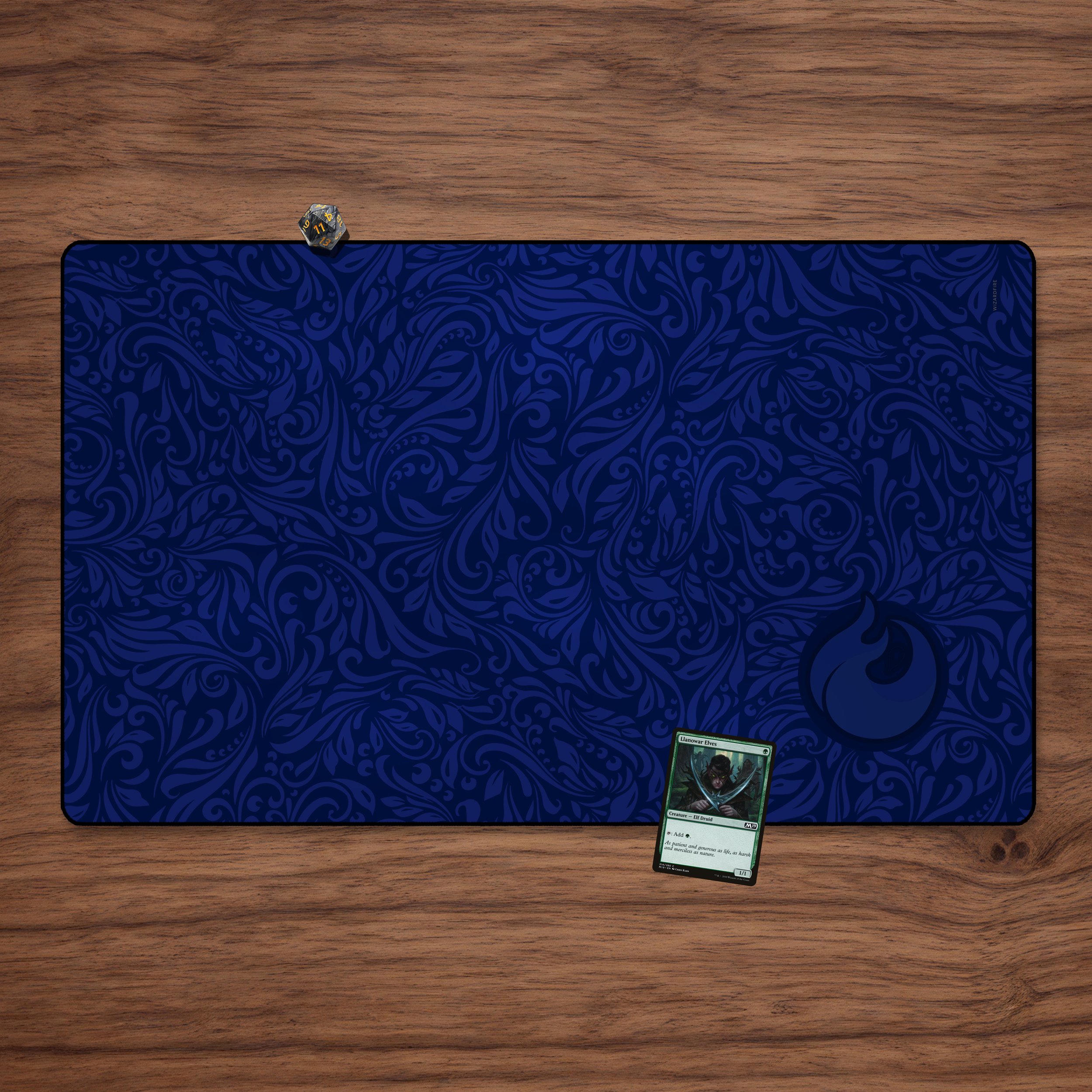 Blue Card Playmat 23.6" x 13.8" MTG and other TCGs Tabletop Accessory Blue Mana Magic Playmat