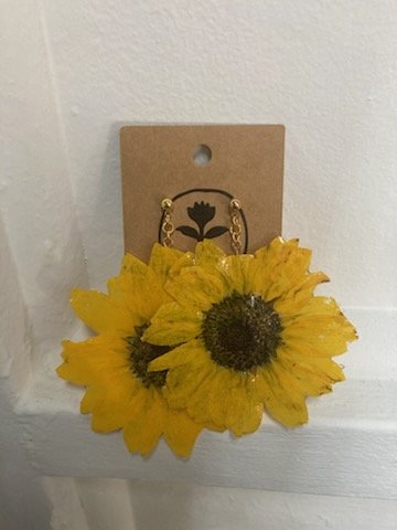 Large Sunflower Earrings