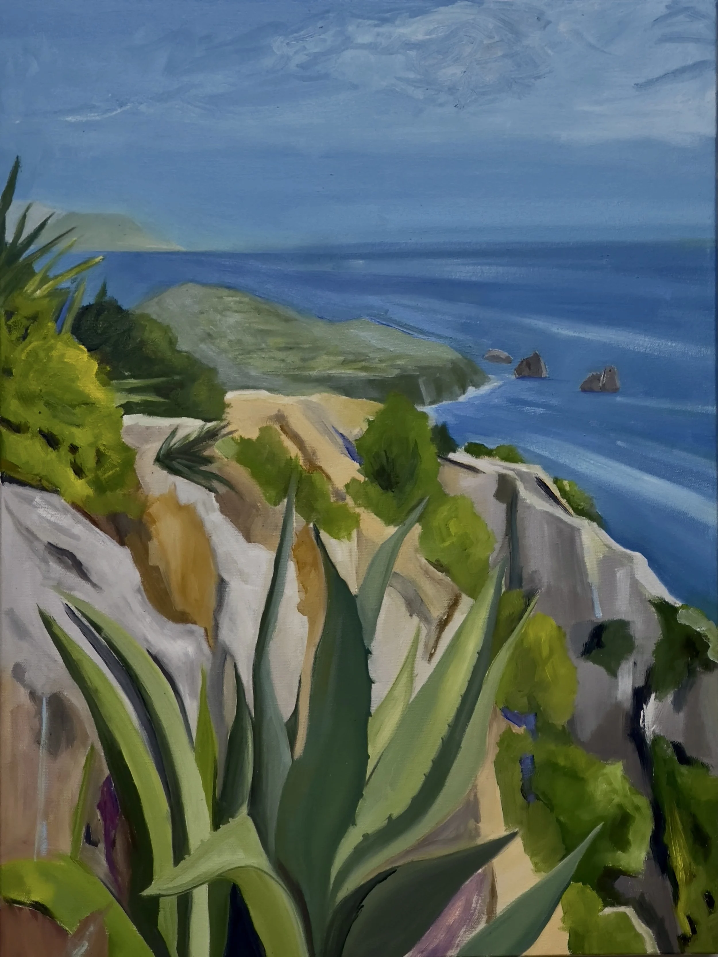 "CLIFF (ANACAPRI)" OIL ON CANVAS, 18" X 24"