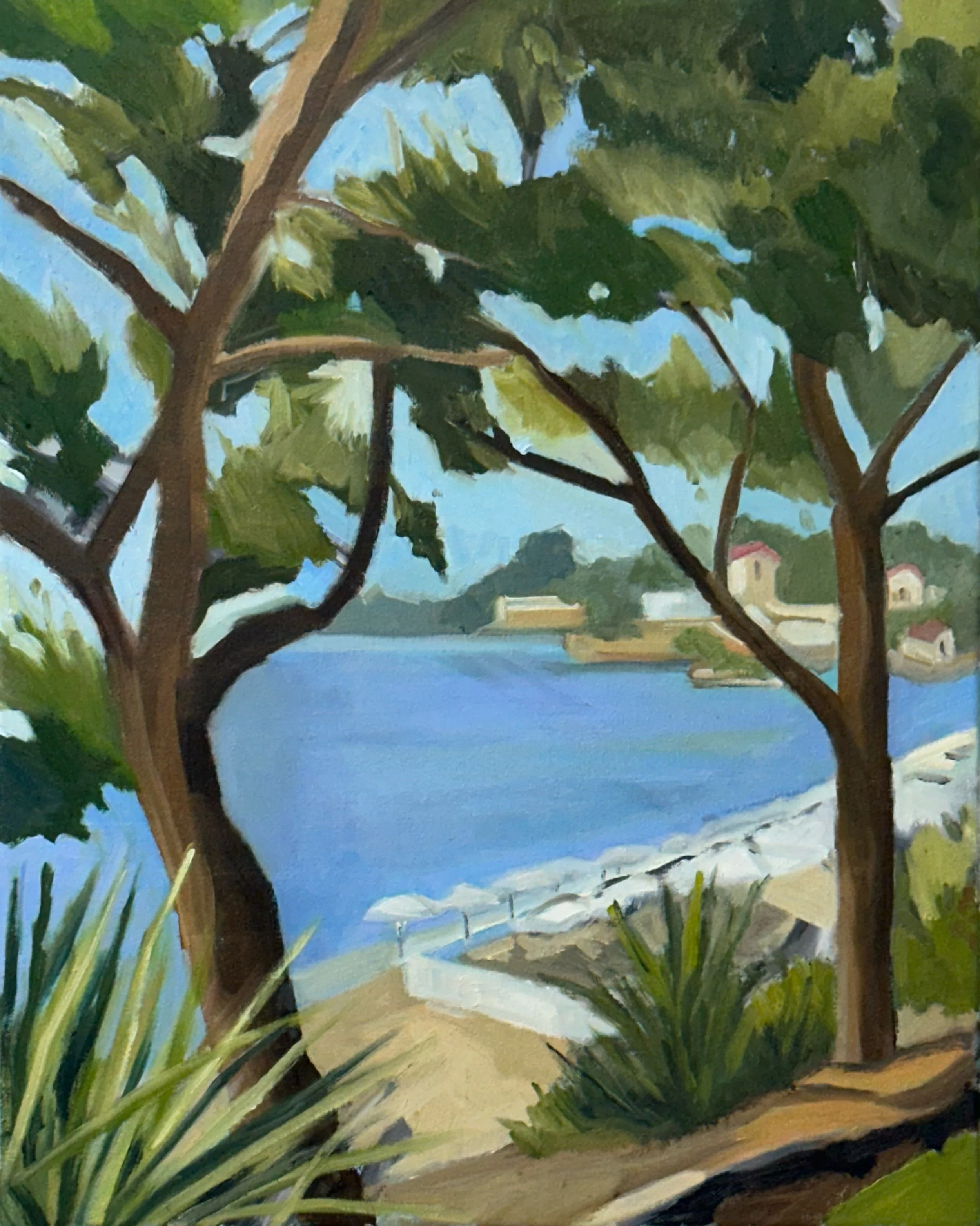 "BEAULIEU-SUR-MER", OIL ON CANVAS, 16" X 20"