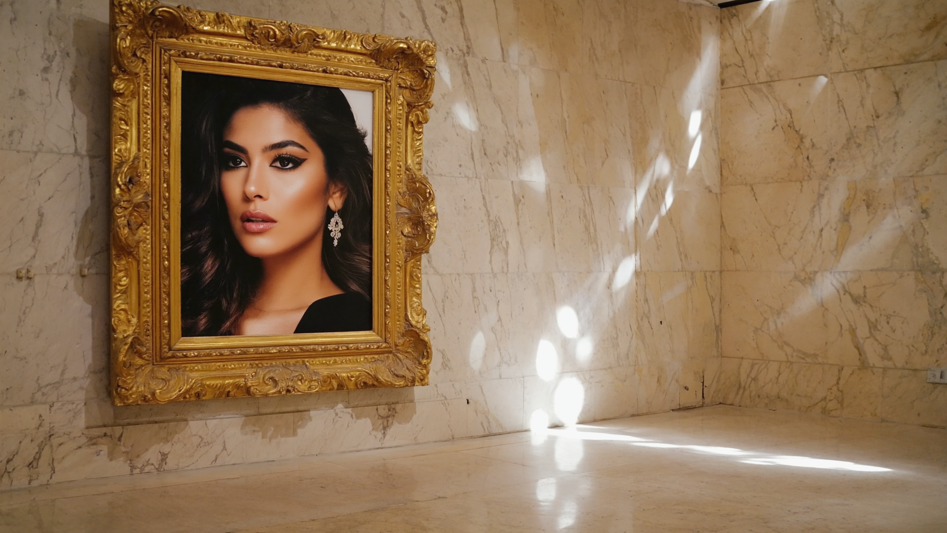 Gen4 Create a luxurious art gallery with a golden frame on a marble wall Inside the a-2, 299563257 (3).png