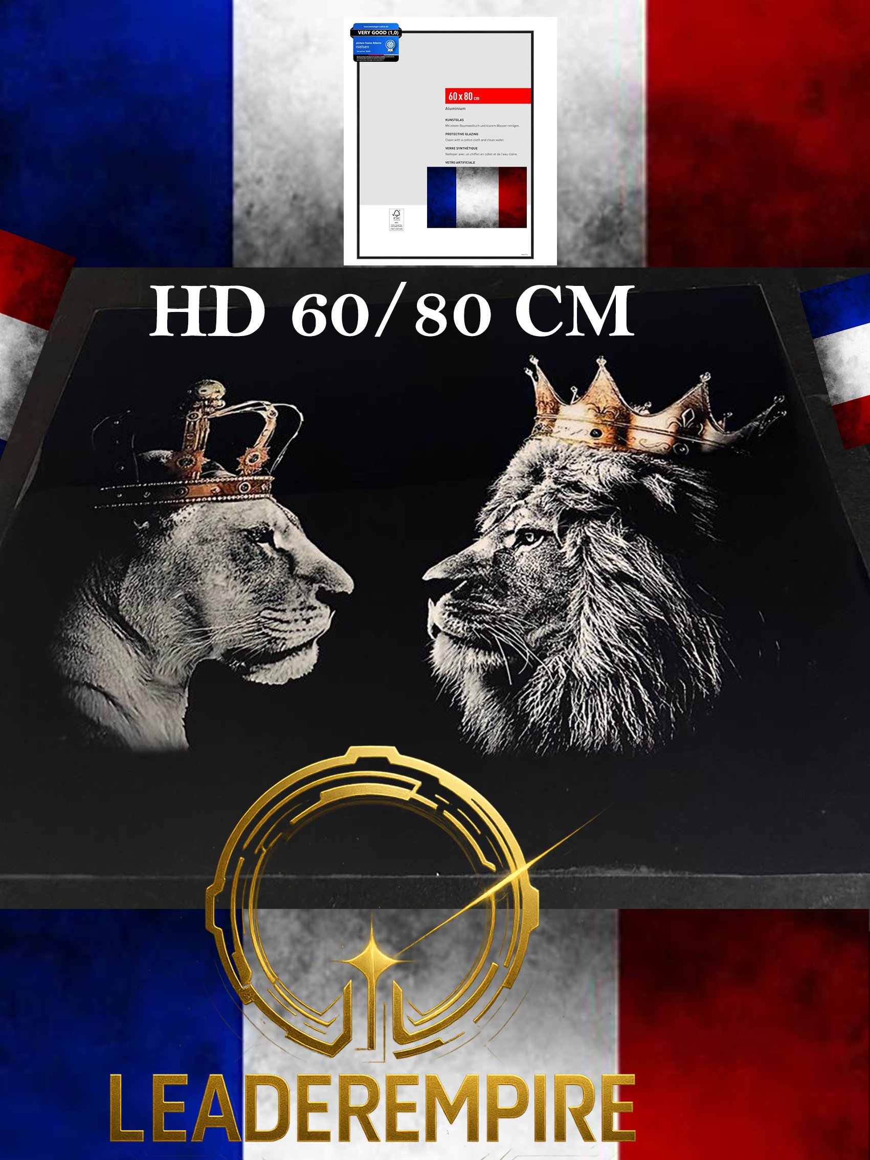 "Deux lions, une même flamme — loyauté, puissance et amour indomptable." 60/80 CM