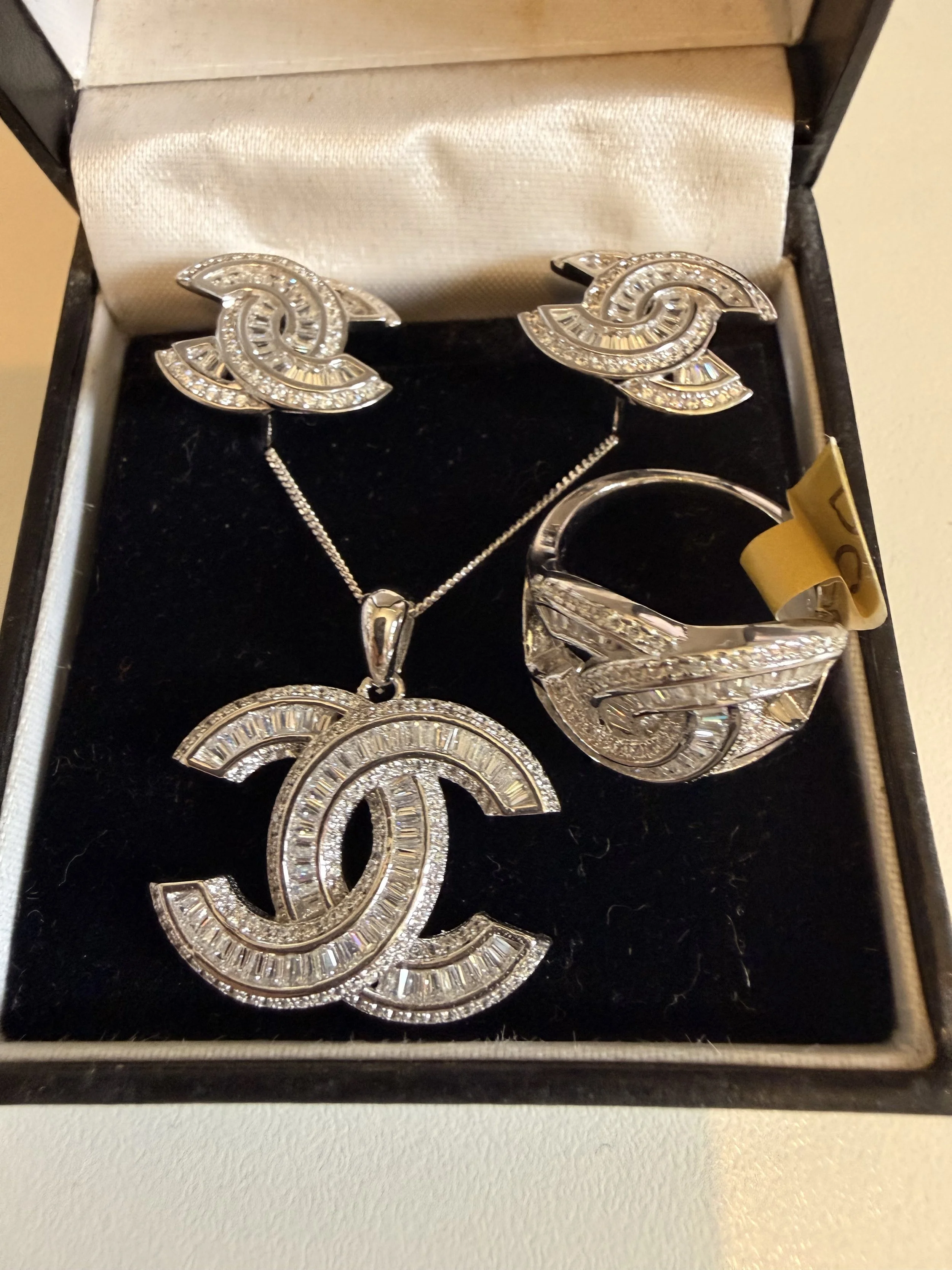 Chanel Style Crystal Jewelry Set