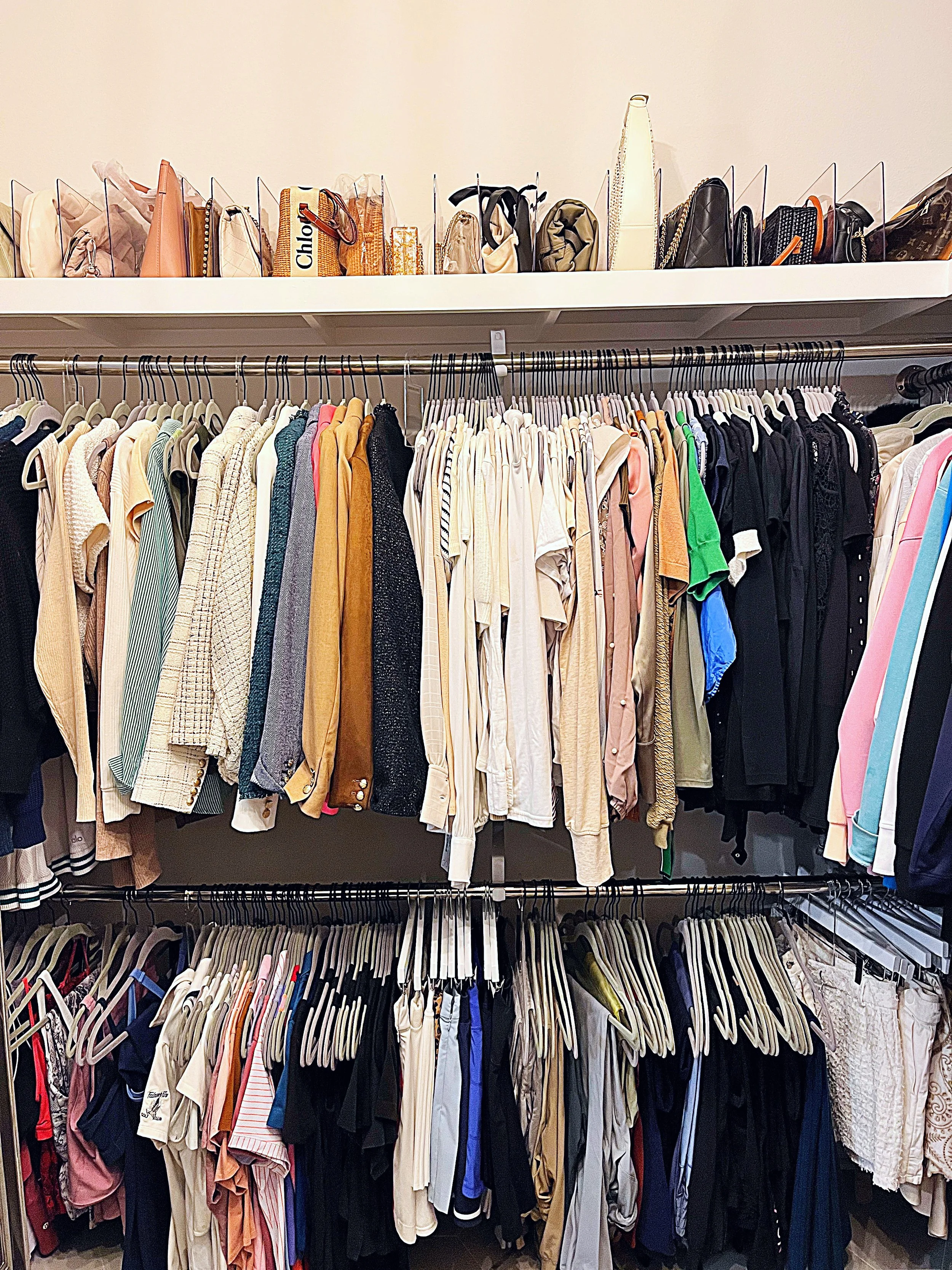 a peaceful home professional closet organization and custom purse and wardrobe storage
