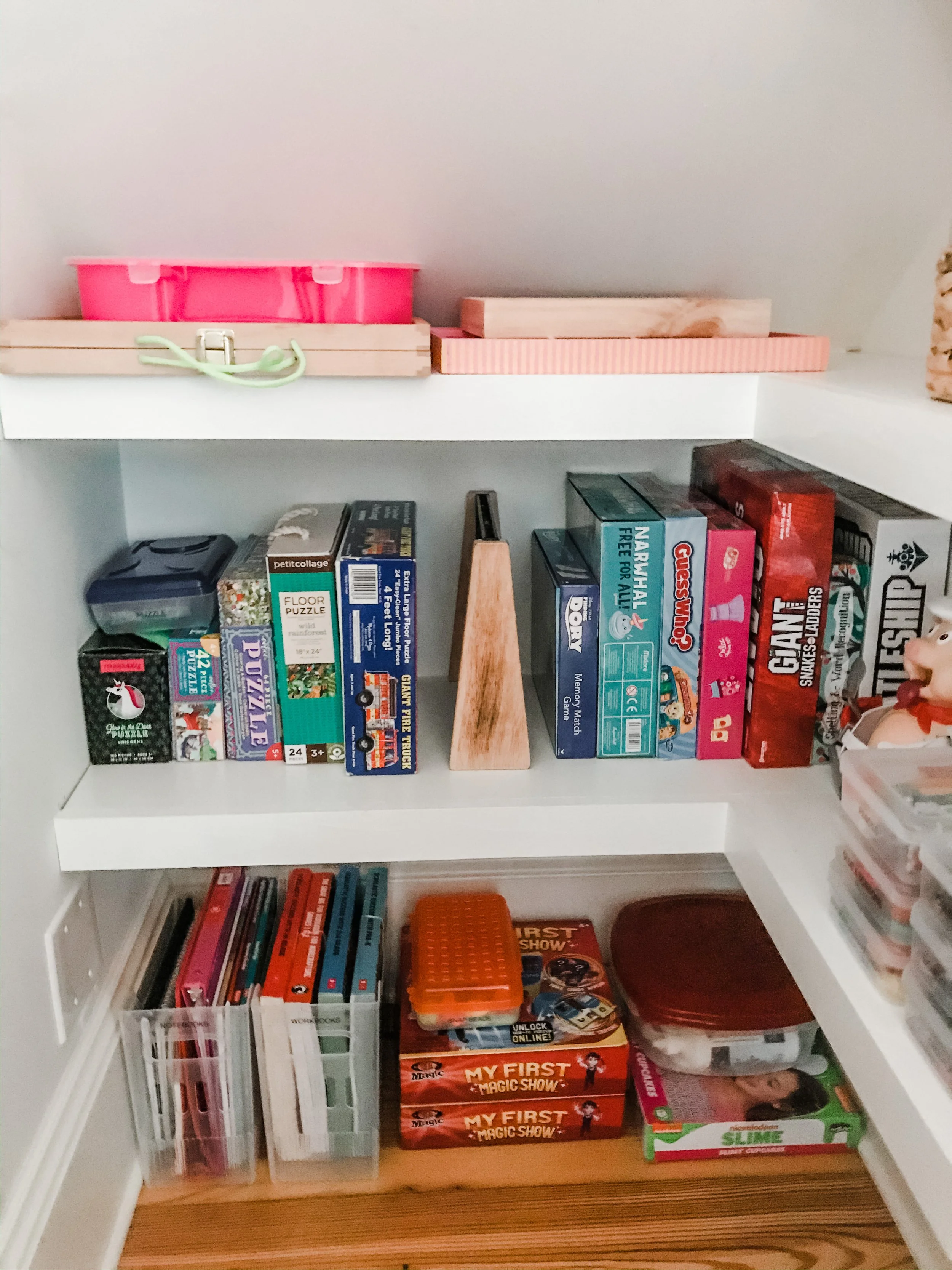 a peaceful home professional organizing new custom designed closet for art supplies and games