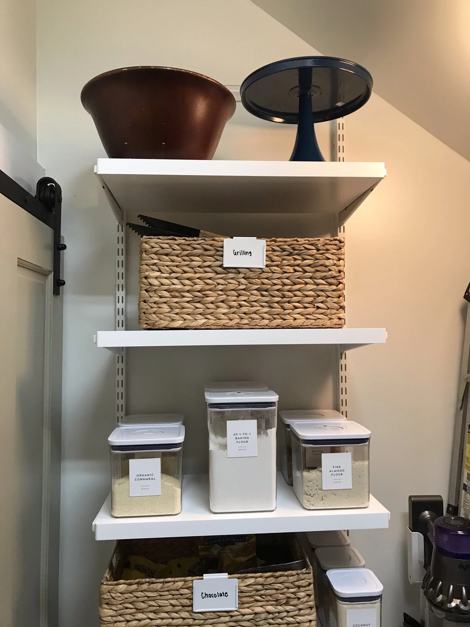 a peaceful home expert decluttering and organized kitchen storage container store shelving