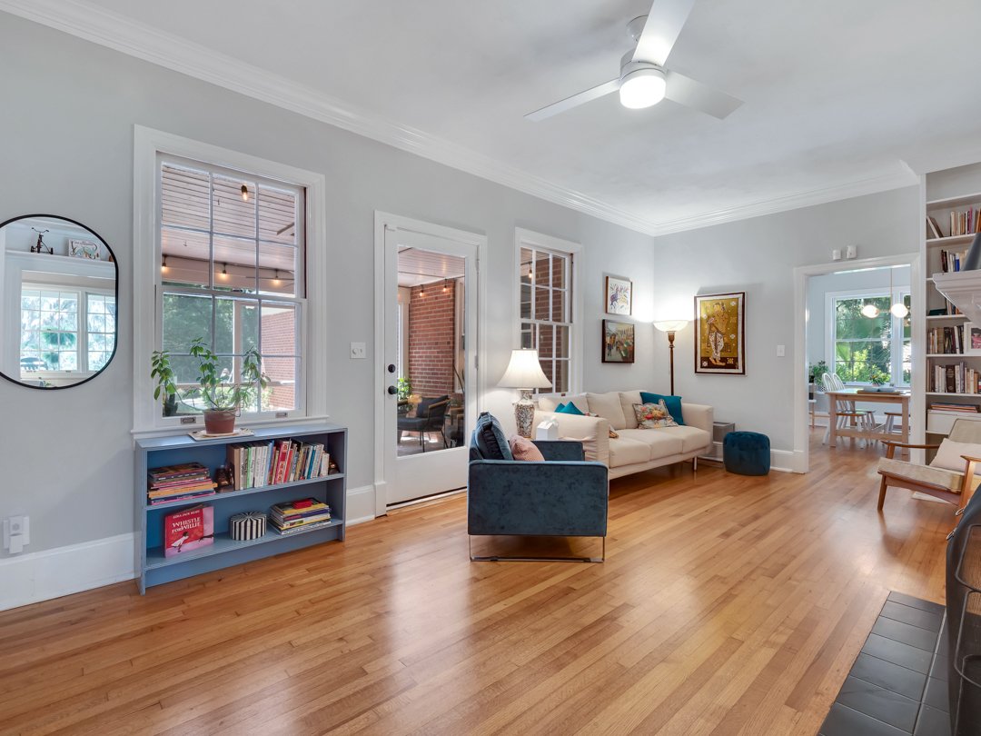 Cozy family room staging and real estate property presentation by APH