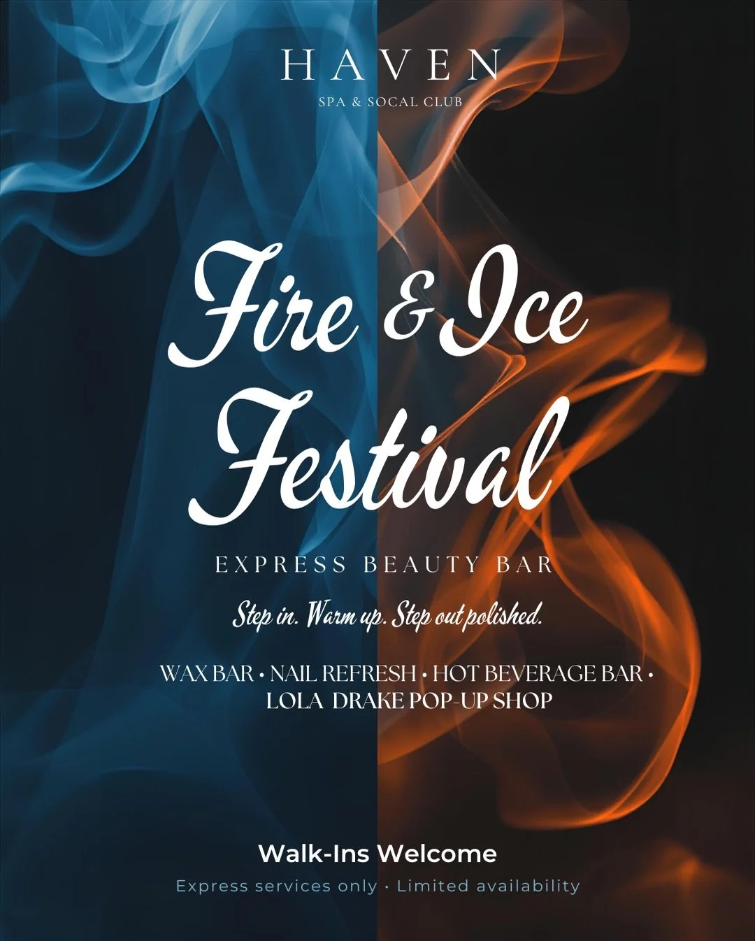 🔥❄️ Fire &amp; Ice Festival at Haven❄️🔥

We&rsquo;re opening our doors for a full day of express beauty + cozy warm-ups during Fire &amp; Ice.

📍 12 Taylor Rd, Bracebridge
🗓 Saturday, Jan 31
⏰ 9:00 AM &ndash; 5:00 PM

✨ What&rsquo;s happening ins