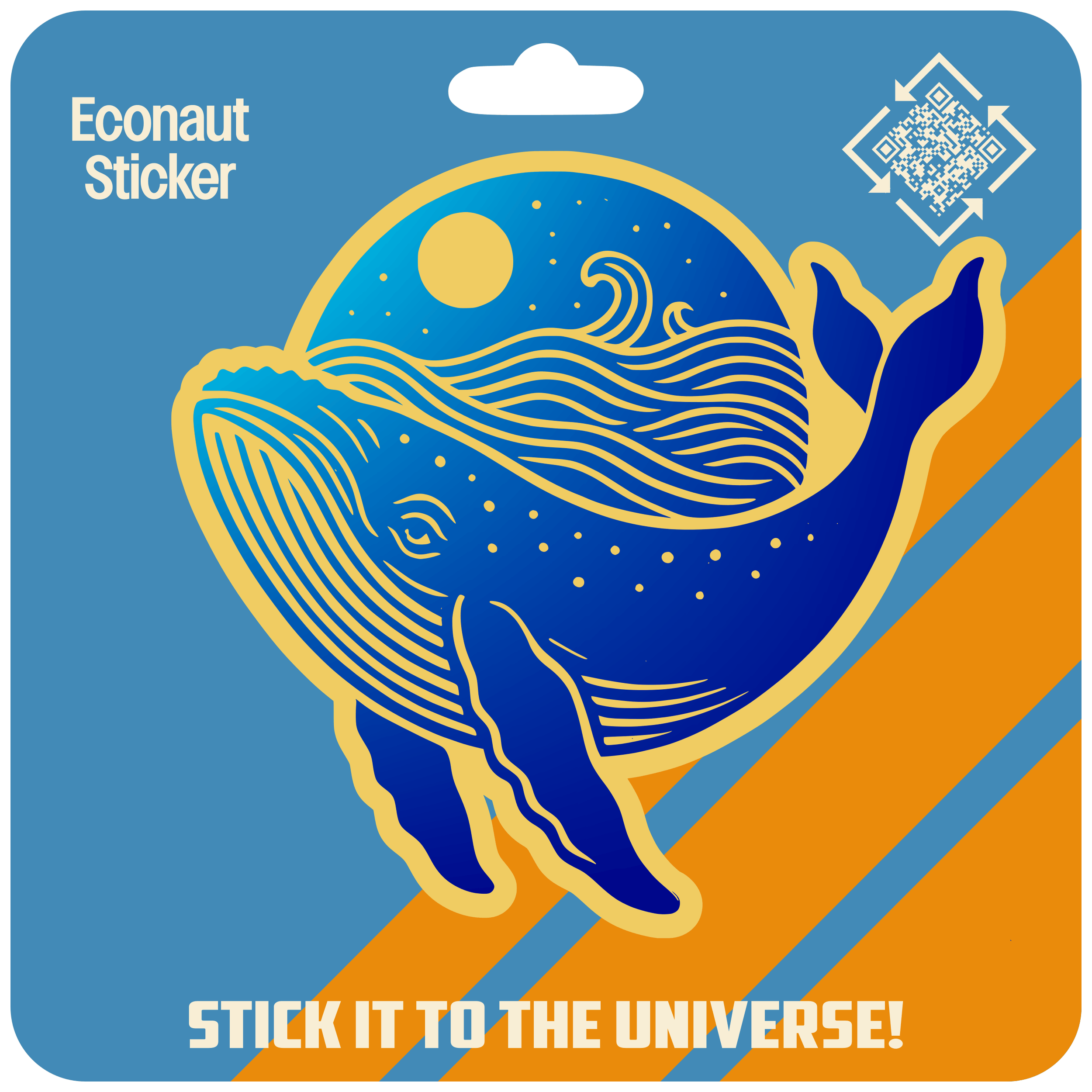 Flying Whale Econaut Kraft Paper Sticker