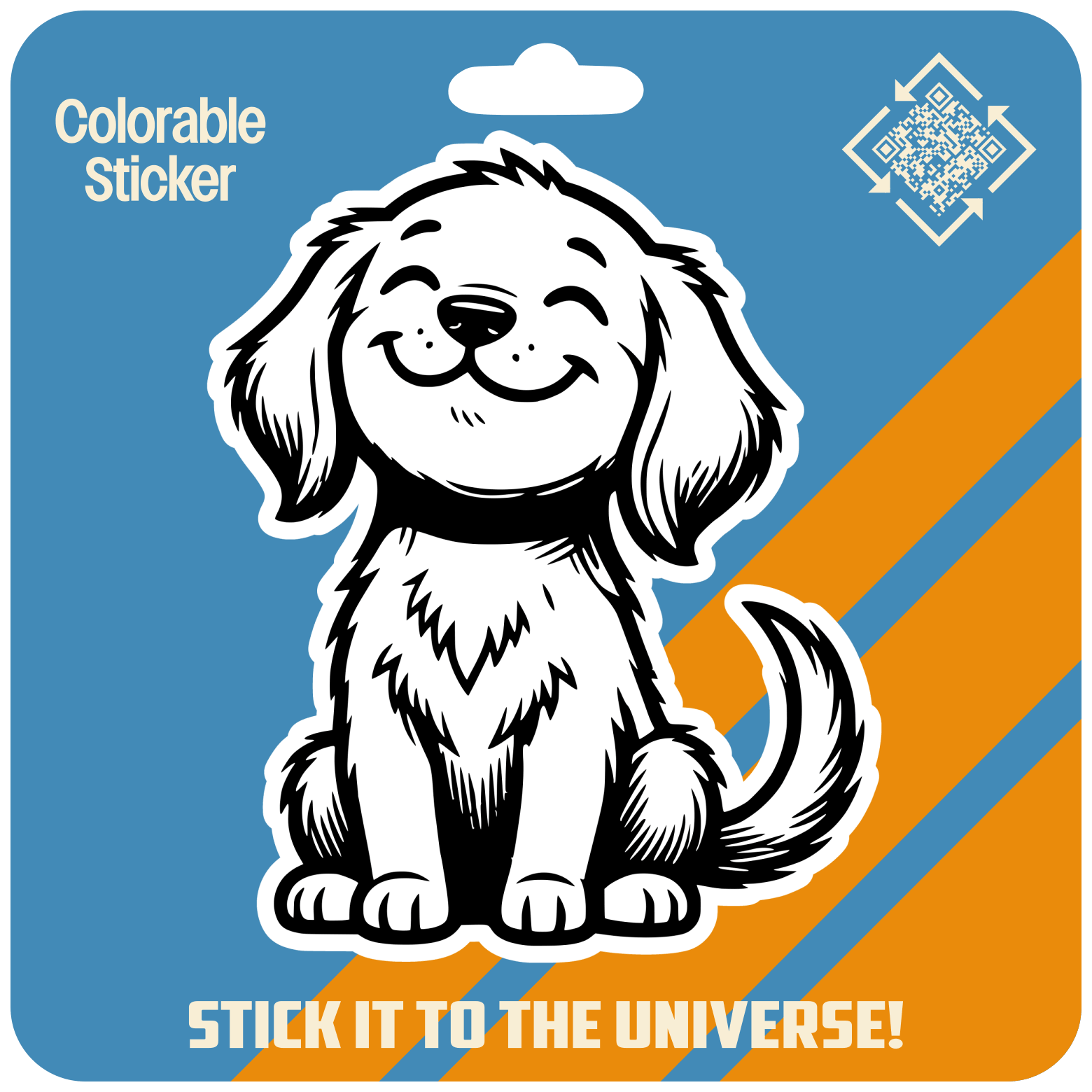 Smiling Puppy Colorable Sticker