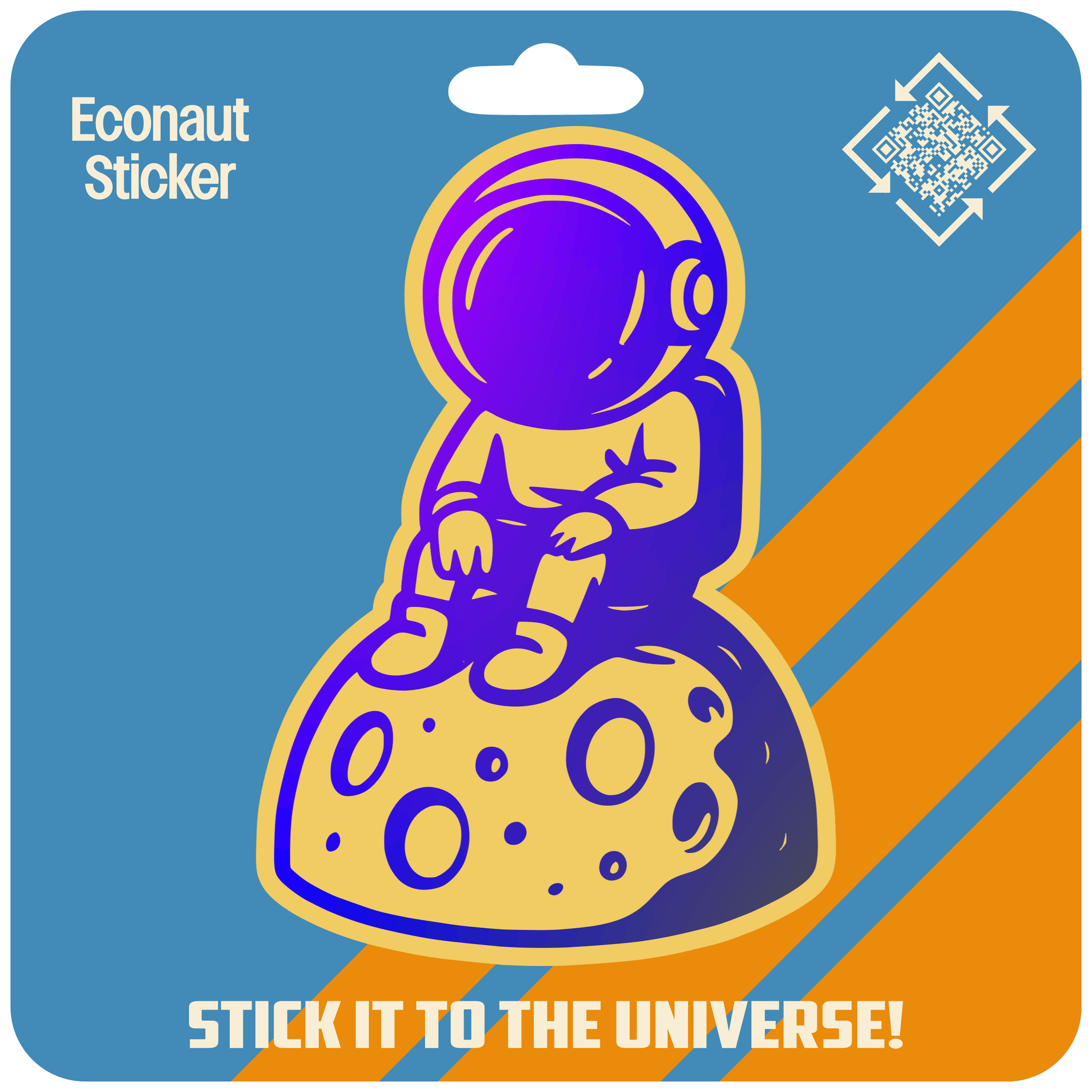 Astronaut Econaut Kraft Paper Sticker