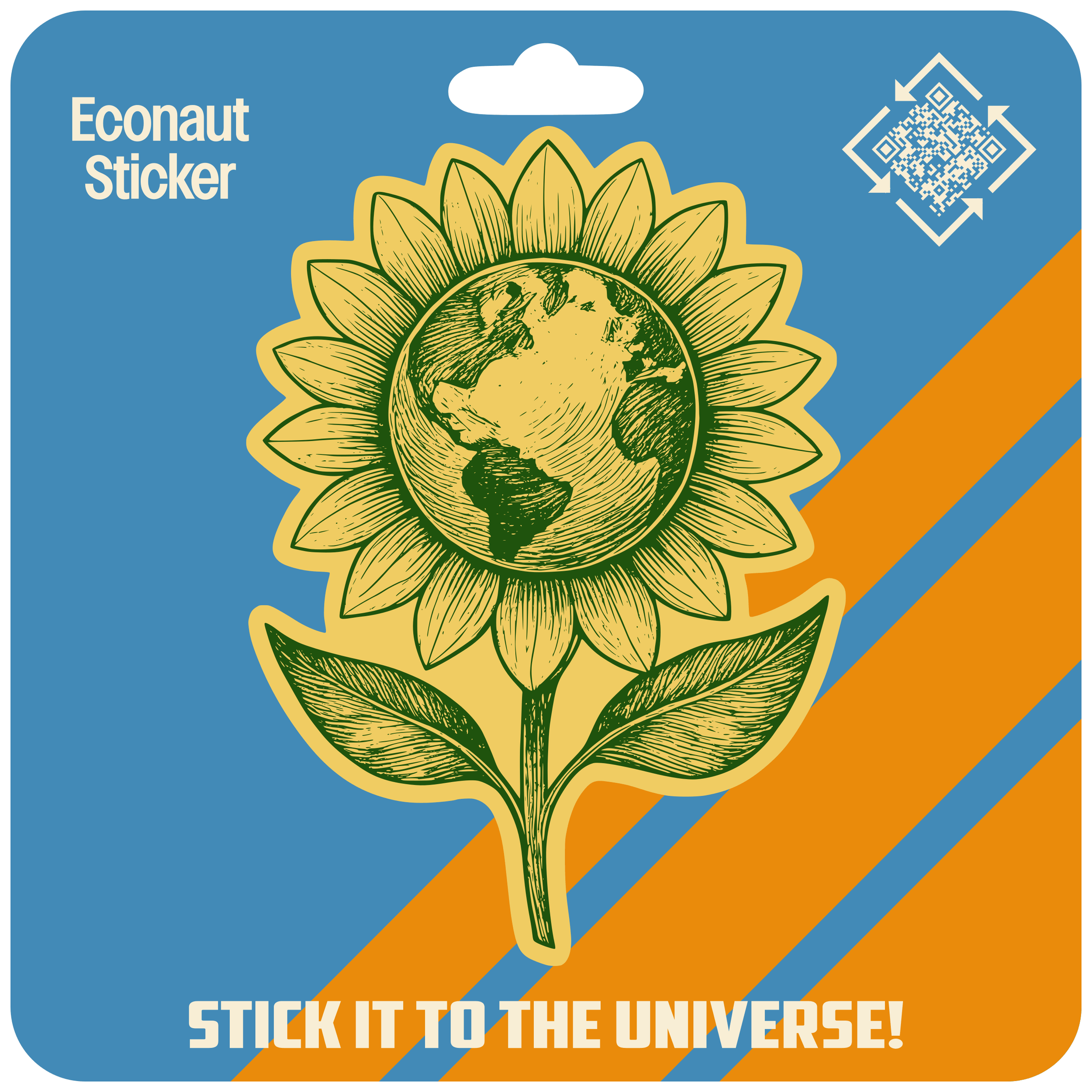 Earth Flower Kraft Paper Sticker