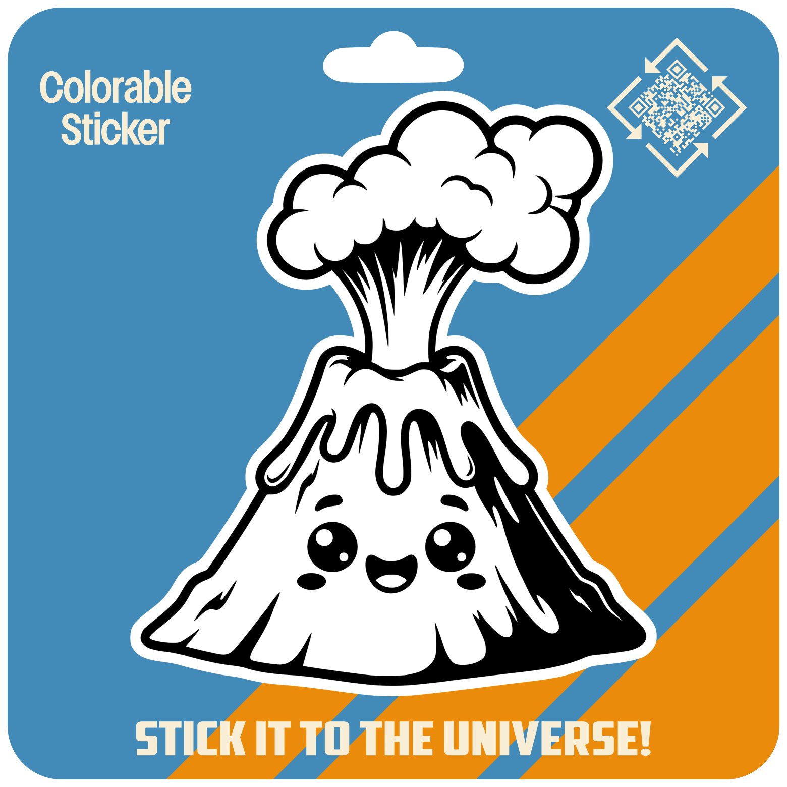 Volcano Colorable Sticker