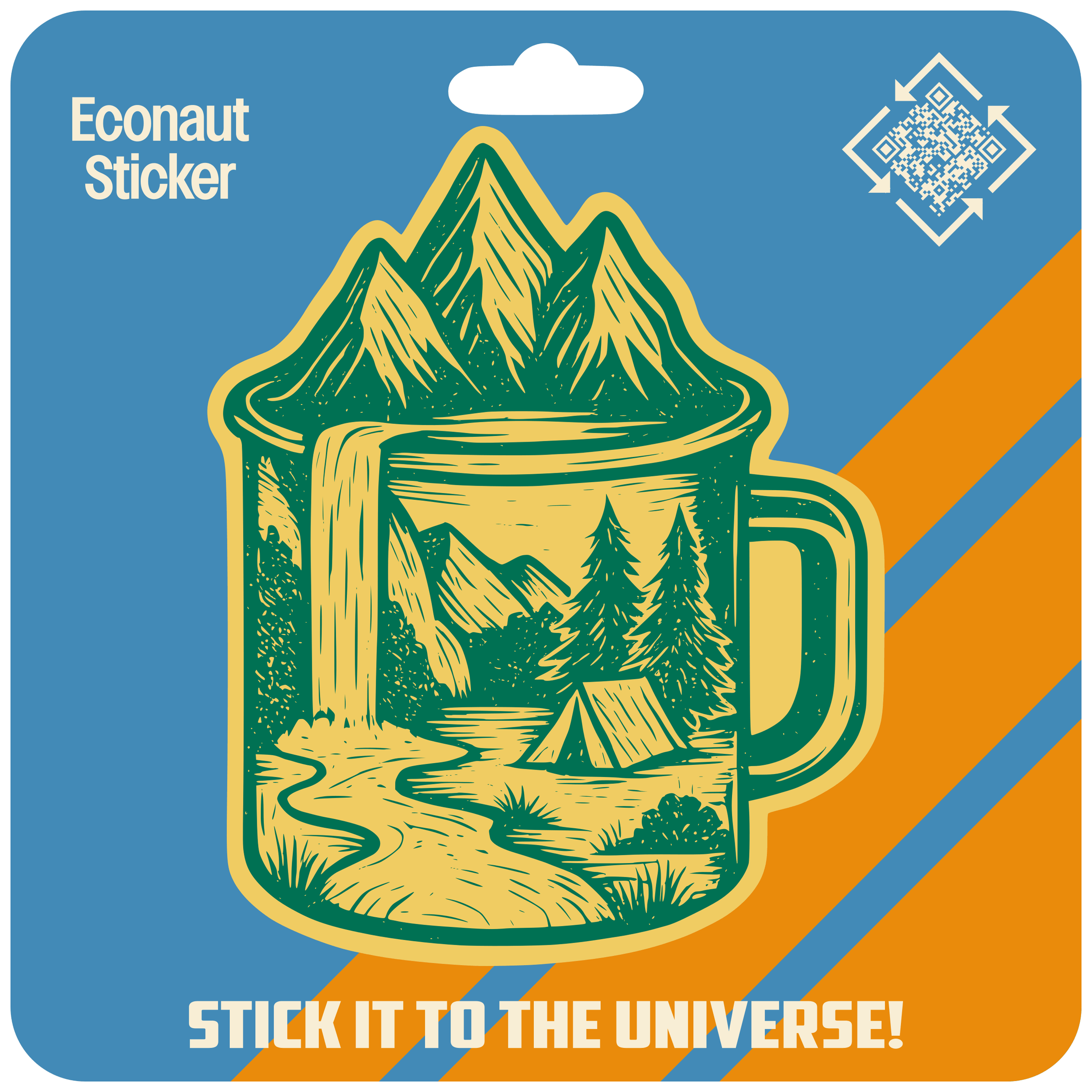 Coffee & Camping Kraft Paper Sticker