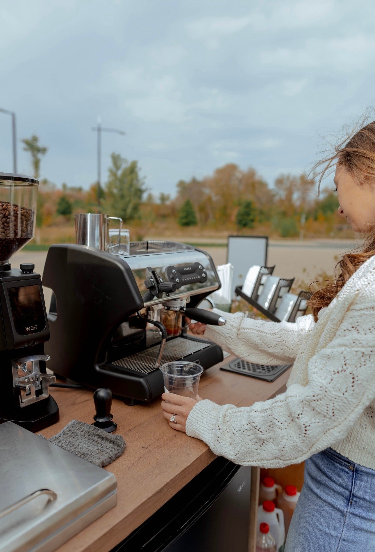 Our Partner, Sweet Beans Mobile Coffee making a delicious latte!