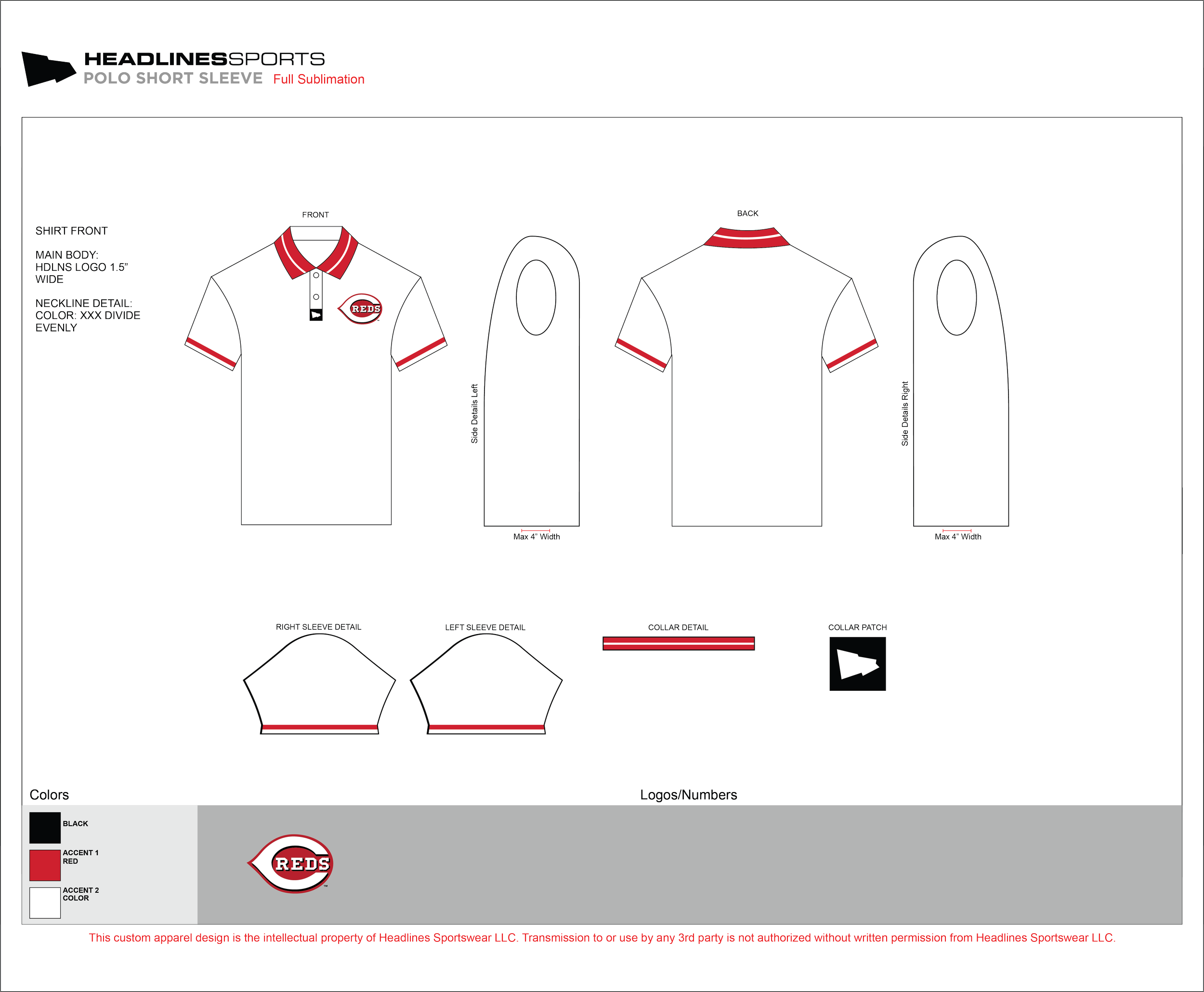 Cincinnati Reds Staff Polo- Big Red Machine
