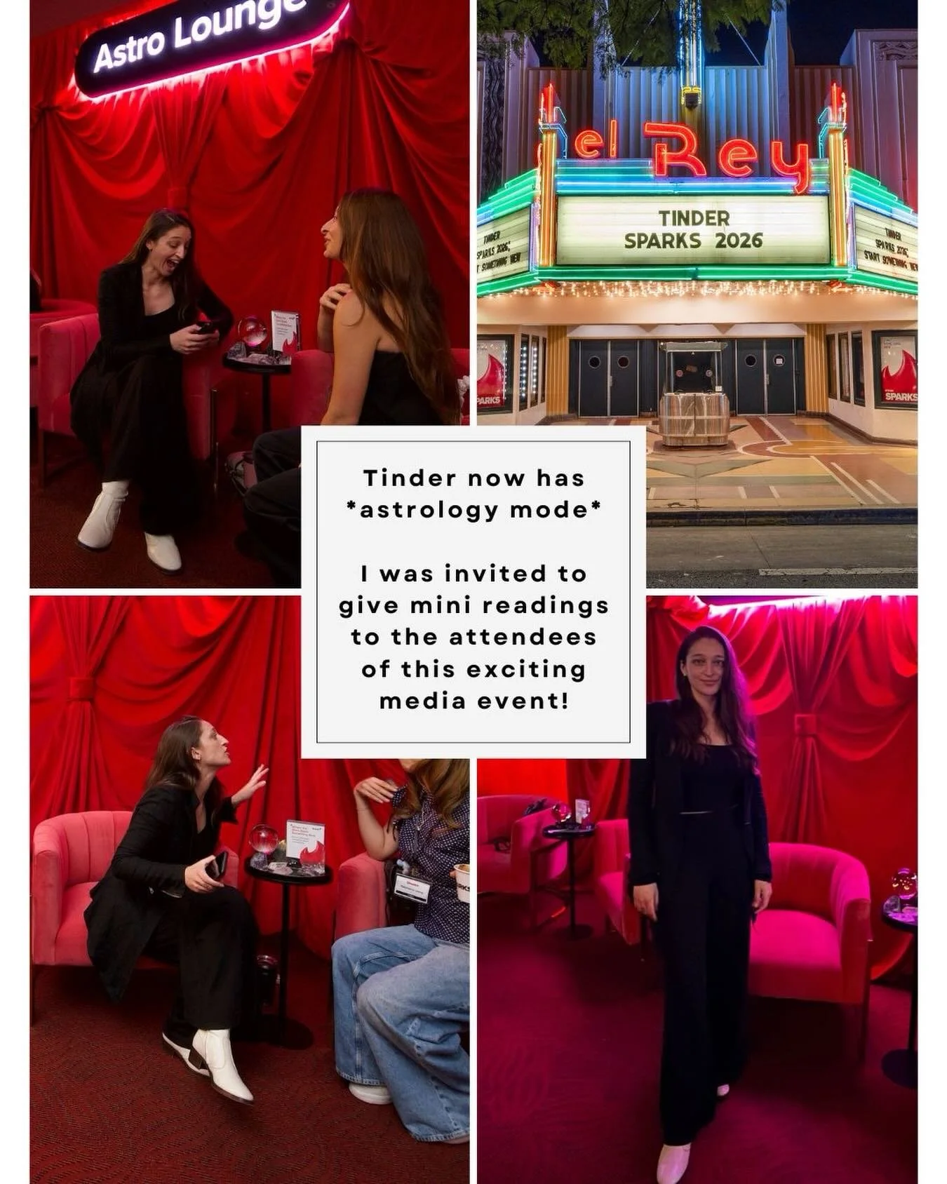 So I&rsquo;ve done events before, but it was pretty sweet to work this one &mdash; it&rsquo;s friggin Tinder 🔥❤️&zwj;🔥 Thank you @zenowest !

As of mid February, my *PROGRESSED SUN 🌞 in Virgo is aligned with my JUPITER &mdash; my of sect benefic i