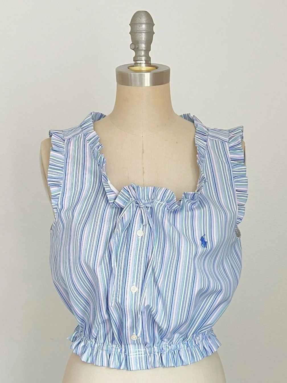The Garden Corset Cover in Sky Stripe