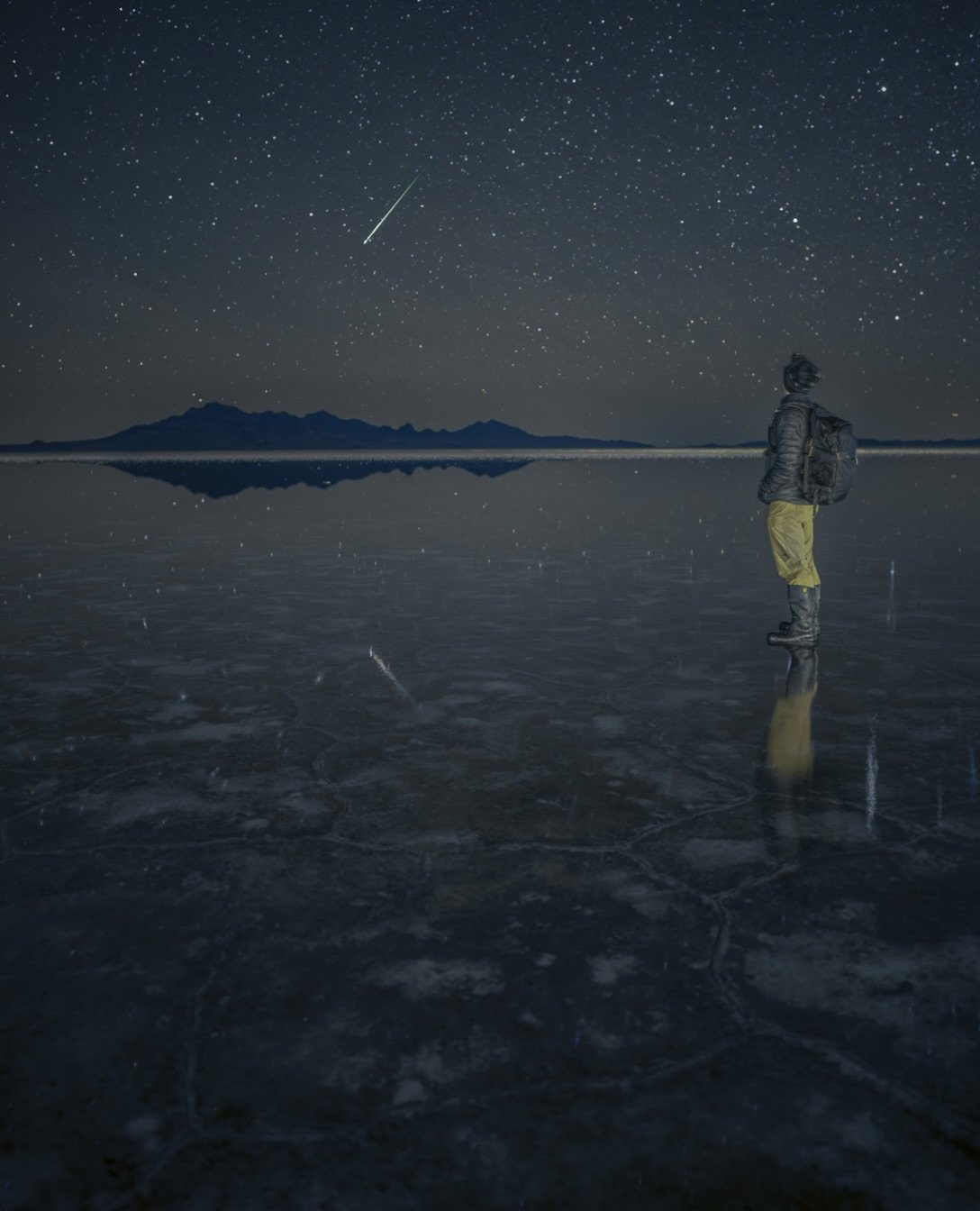 A Meteor Between Two Skies ✨

Recently returned to the Bonneville Salt Flats in Utah, this time experiencing them submerged in water for the first time!

Although the flats are typically more flooded in February and March, I couldn&rsquo;t resist vis