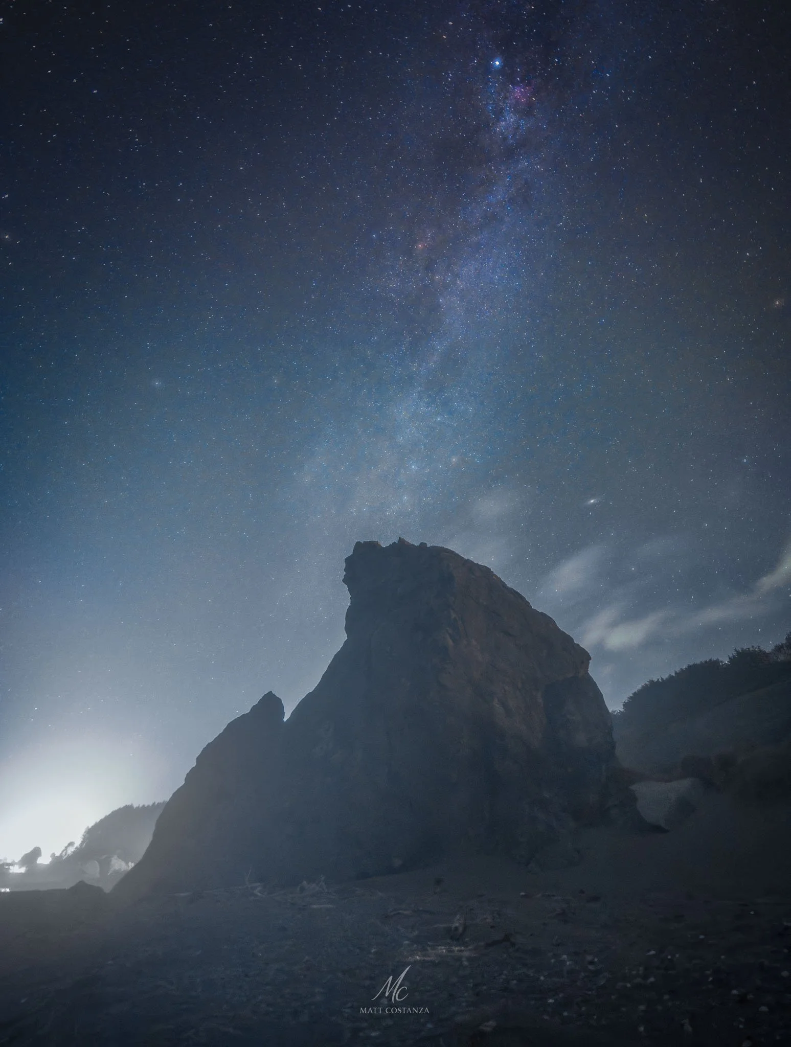 Sea stack under the Milky Way, Gold Beach, Oregon coast