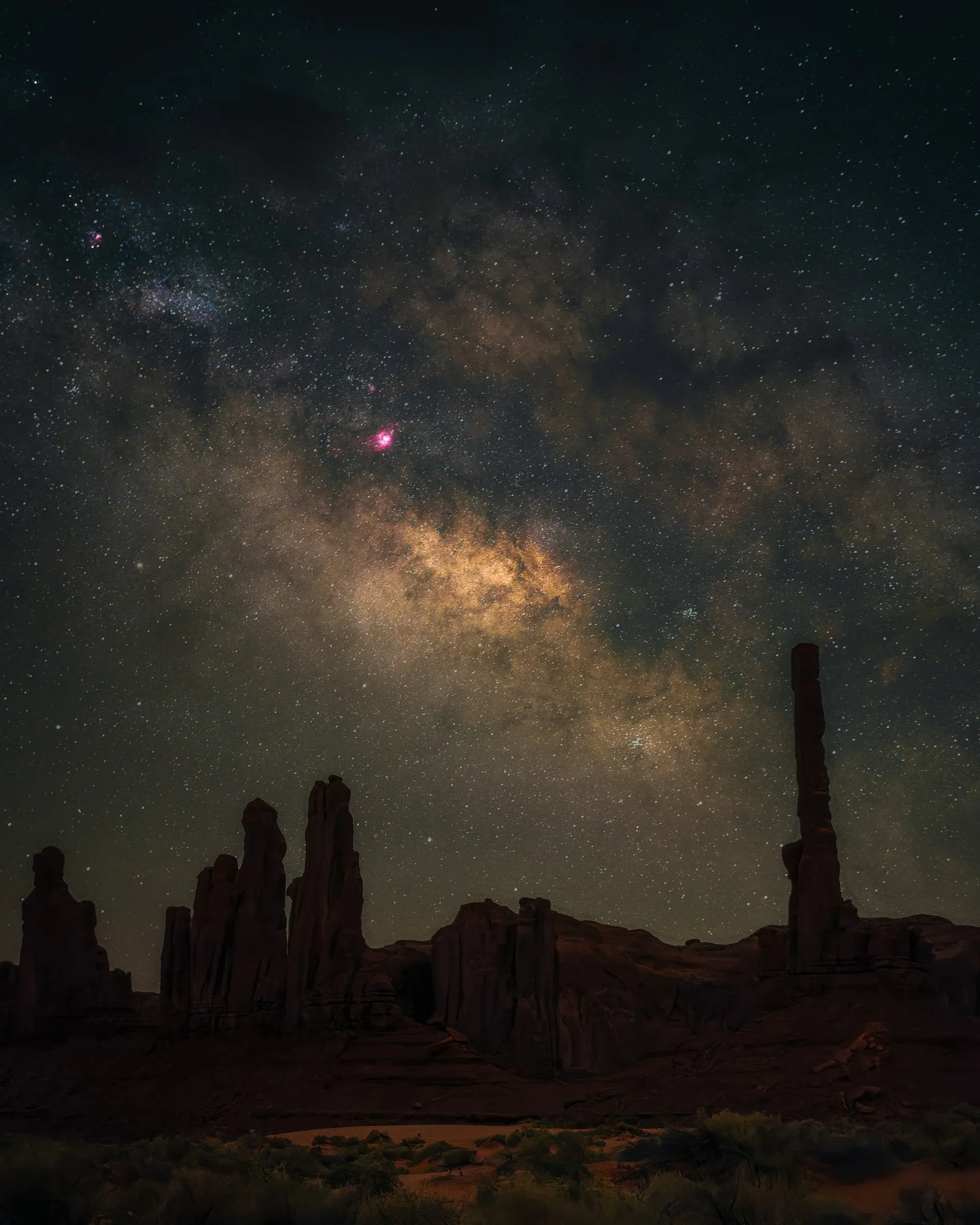 Milky Way over Totem Pole, Monument Valley, Arizona.