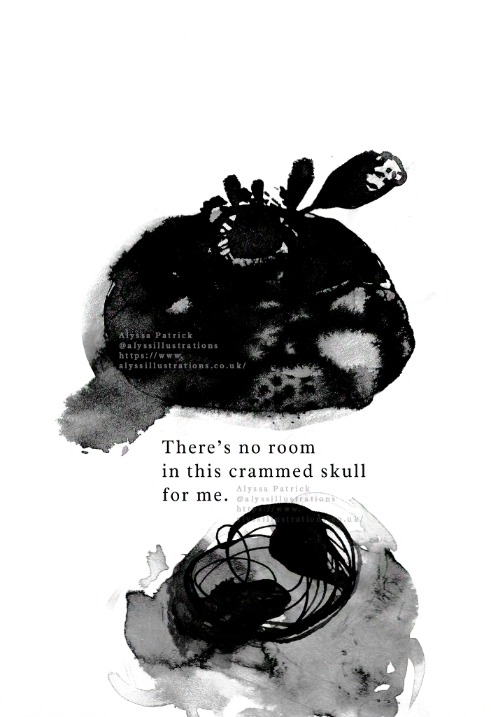 Awry is an illustrated poem depicting the experience of trying and struggling to conform.