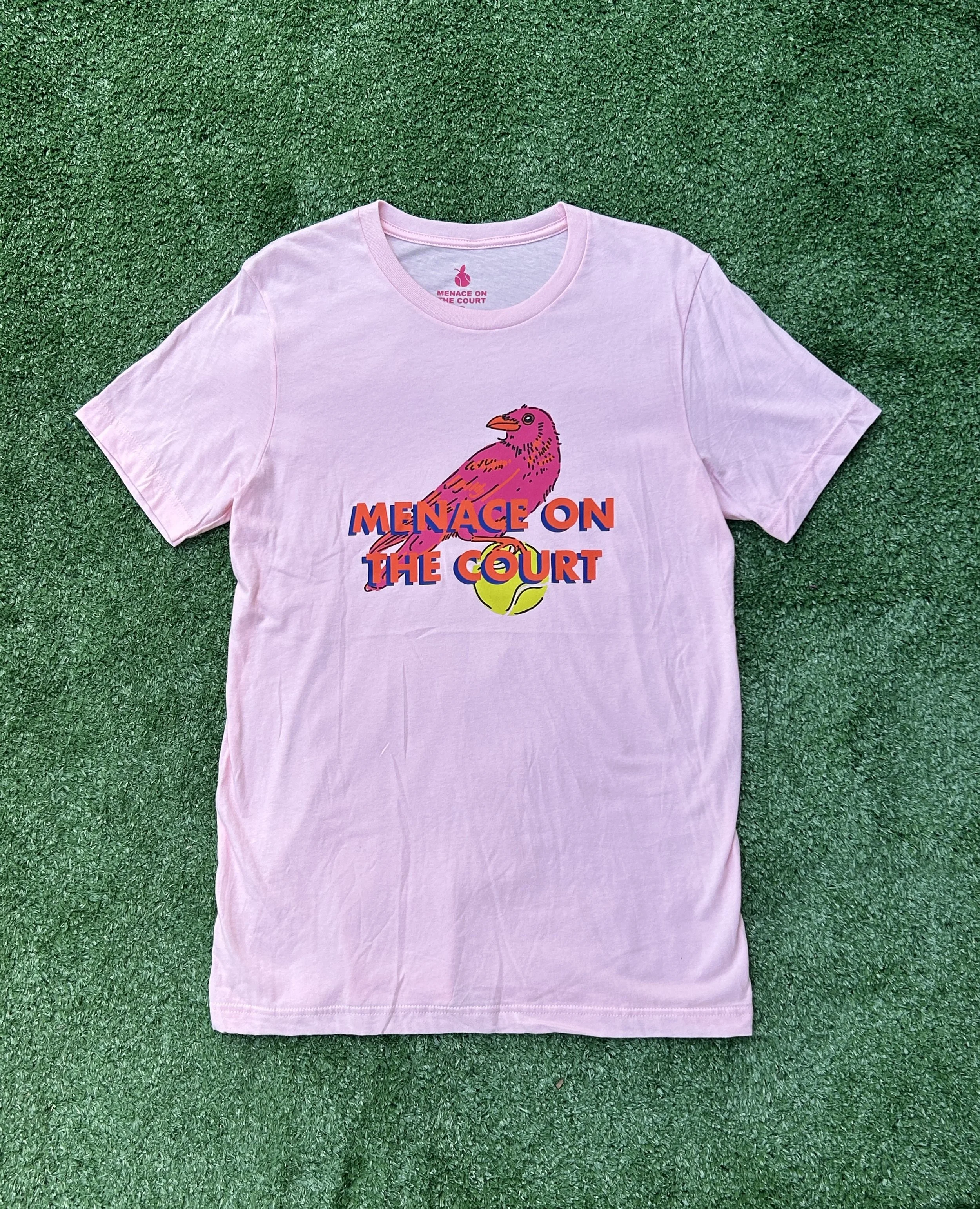 Team Crow Oversized Soft-Touch Graphic Tee for Tennis Pink