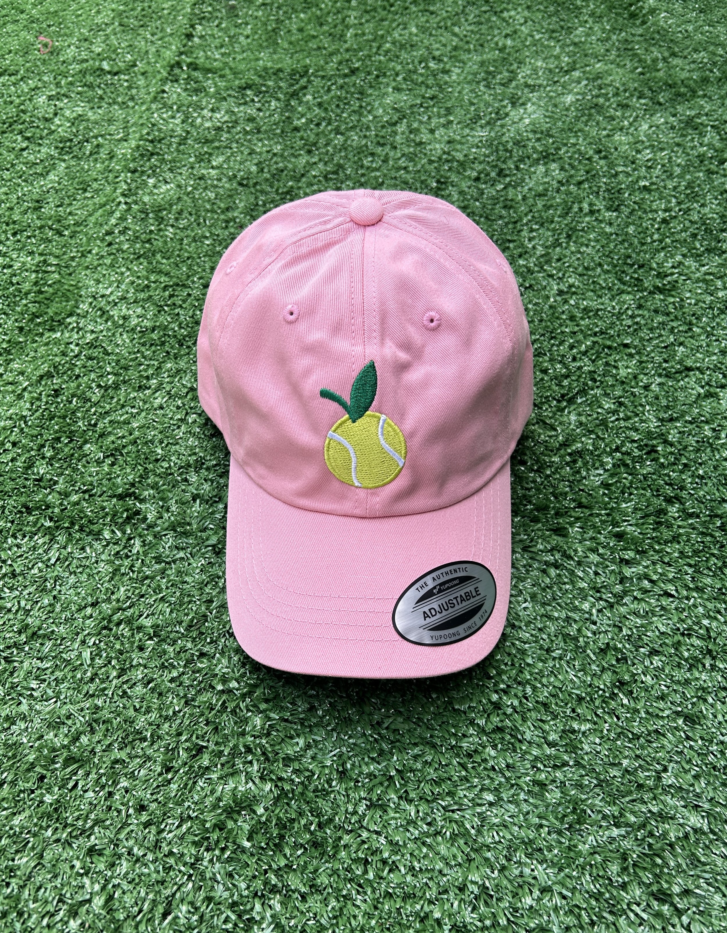 Menace on the Court Fruit Icon Adjustable Embroidered Dad Hat Pink