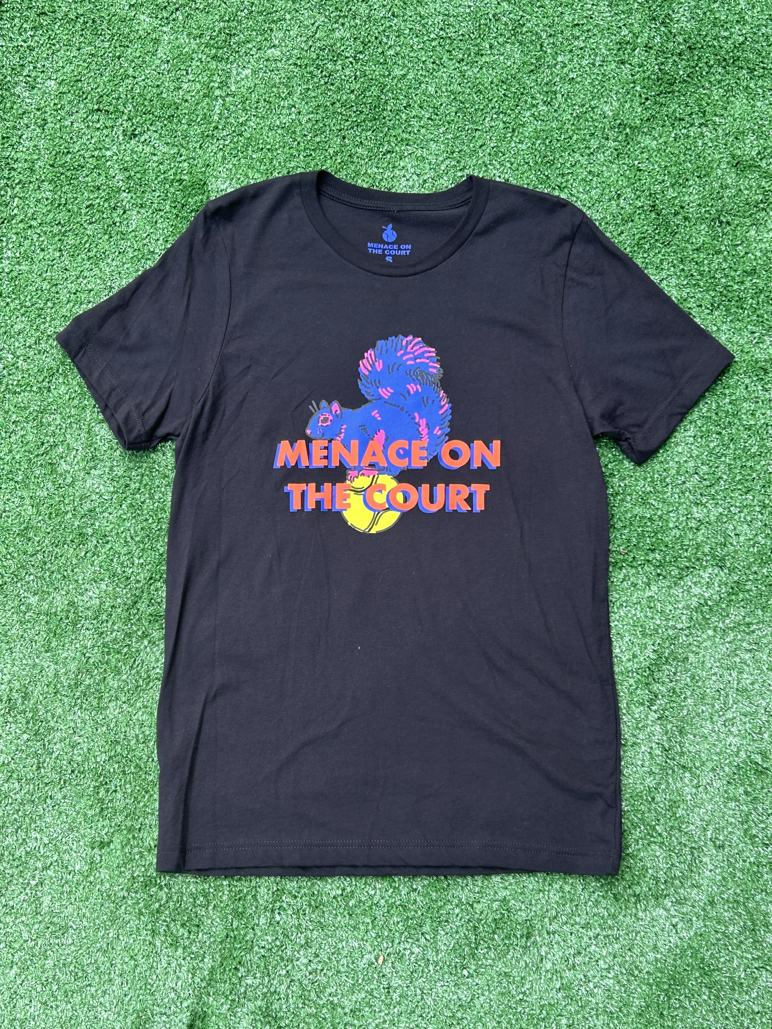Team Squirrel Oversized Soft-Touch Graphic Tee for Tennis Black