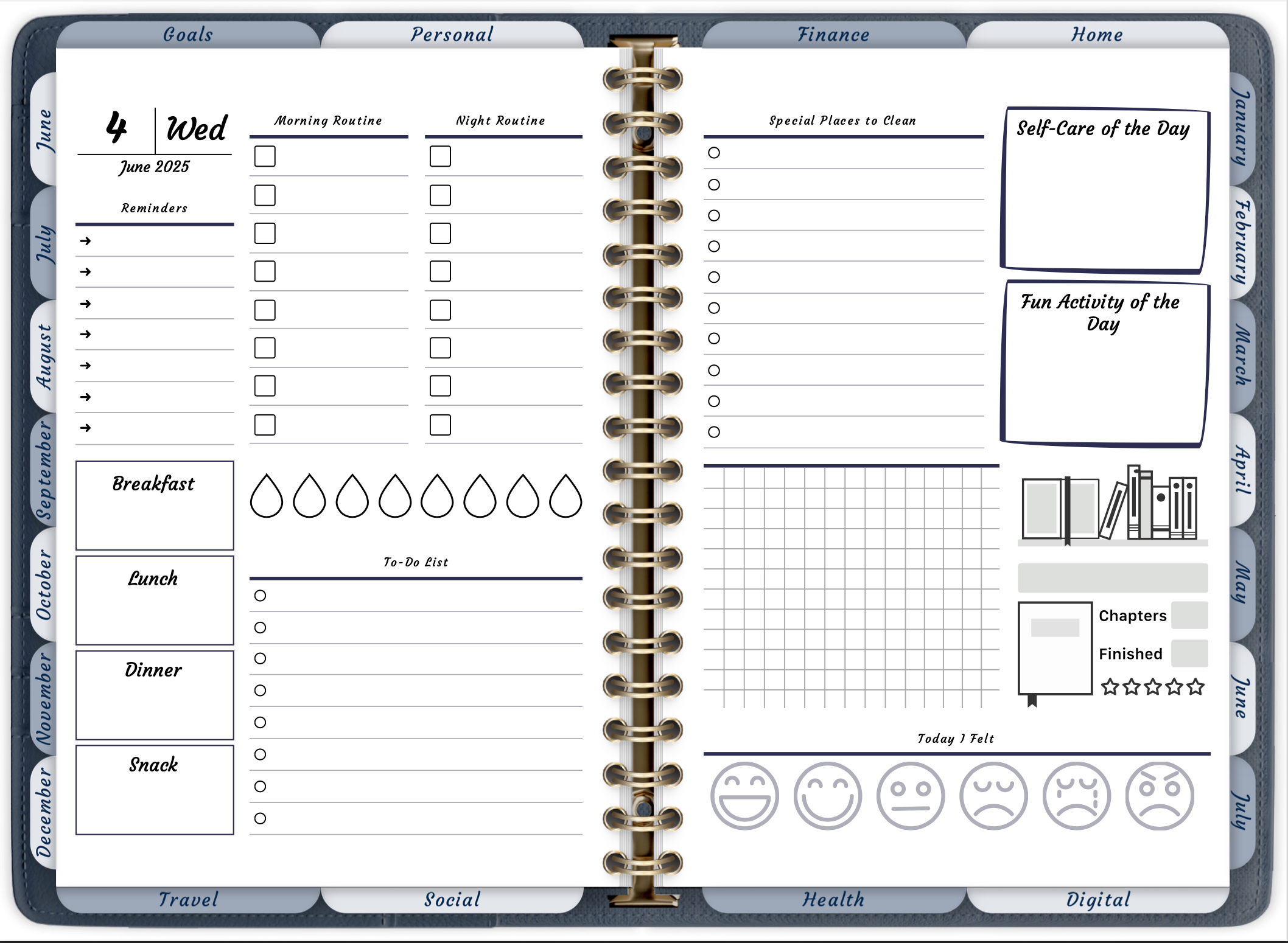 Comprehensive Life Planner | Dated Digital Planner with Hyperlinks (June 2025–July 2026) + 2 BONUS Months | 557 Pages | GoodNotes & PDF Compatible