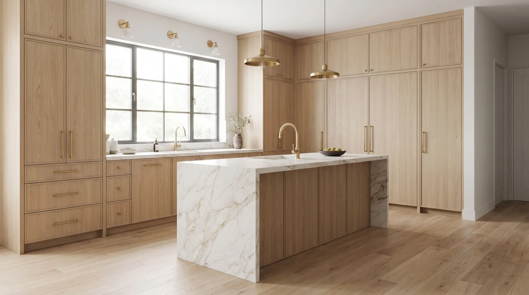 Design rendering of a kitchen remodel concept - not a completed Raimo Renovations project