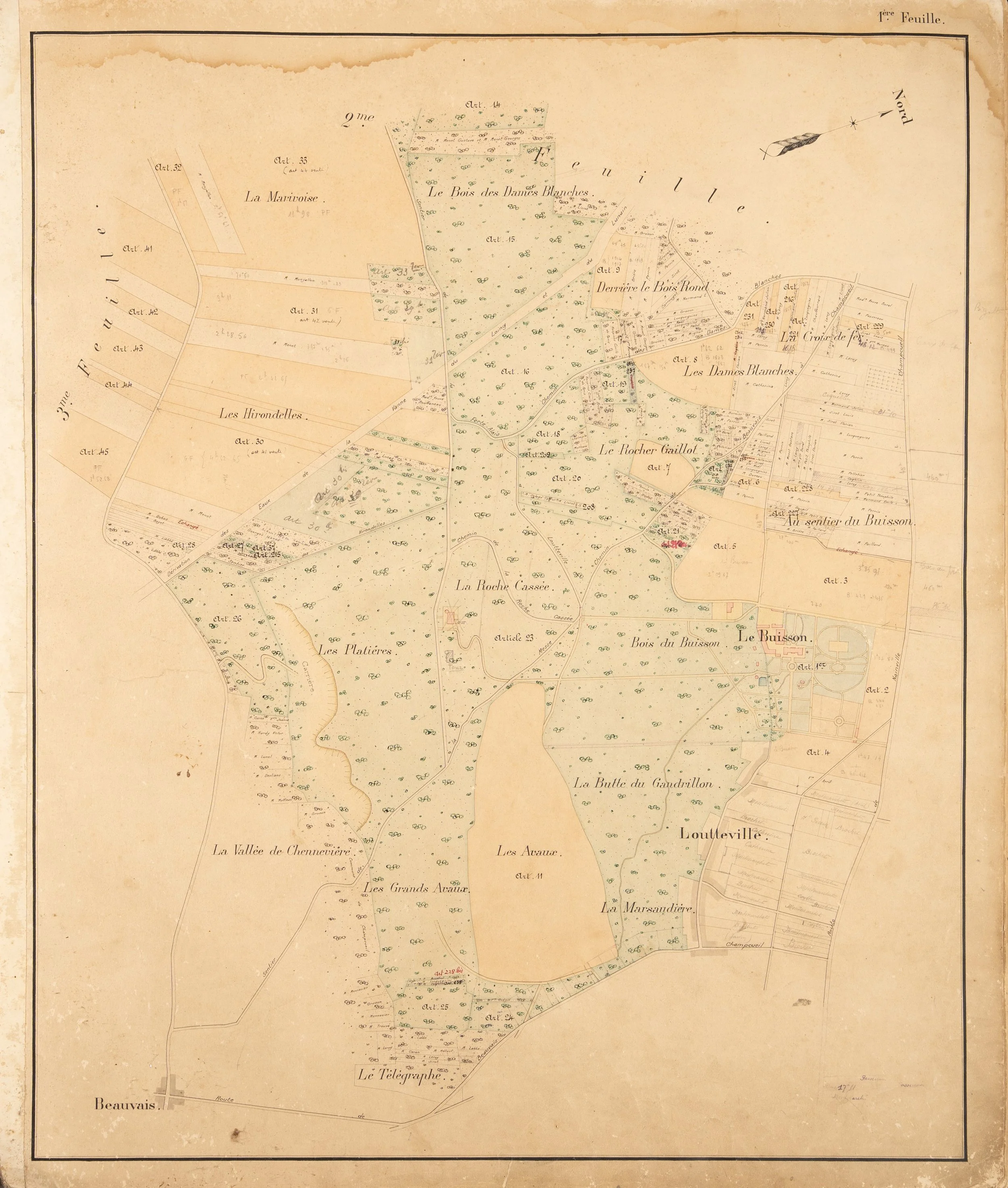Atlas manuscrit domaine du Buisson, Champcueil Mondeville