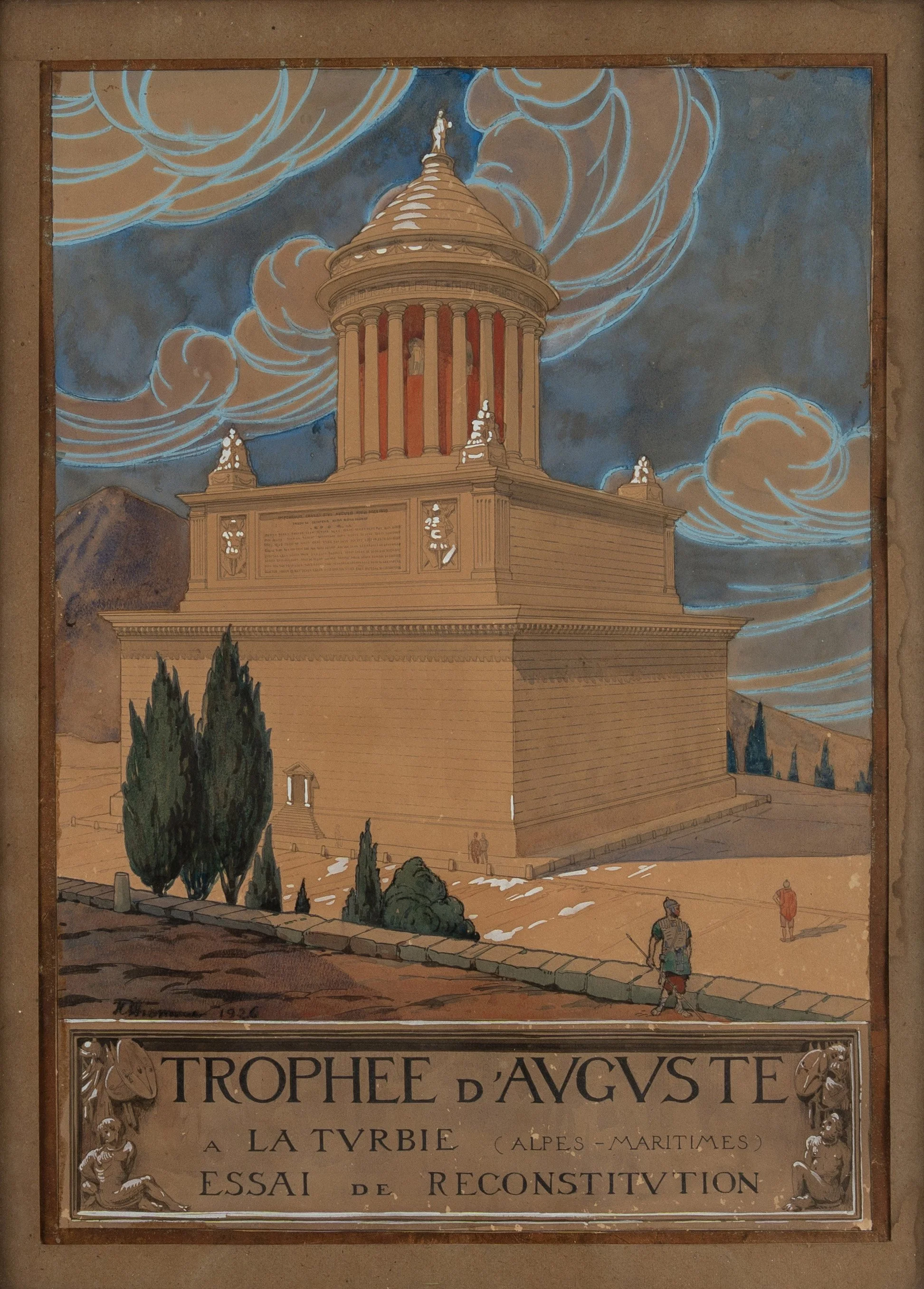 Lhomme Essai de restitution trophée d'Auguste La Turbie, détail centre